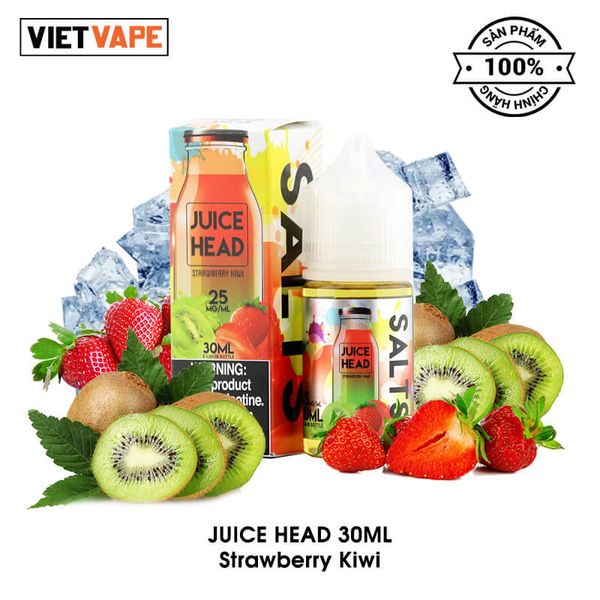 Juice Head Strawberry Kiwi Salt Nic 30ml Tinh Dầu Vape Mỹ Chính Hãng
