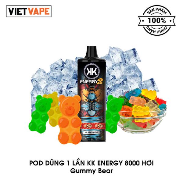 KK Energy 2 Gummy Bear 8000 Hơi Sạc Lại Pod Dùng 1 Lần Chính Hãng