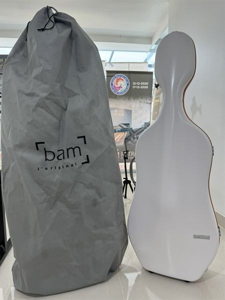 Hộp đàn Cello Bam Supreme ICE Hightech Polycarbonate White - Orange