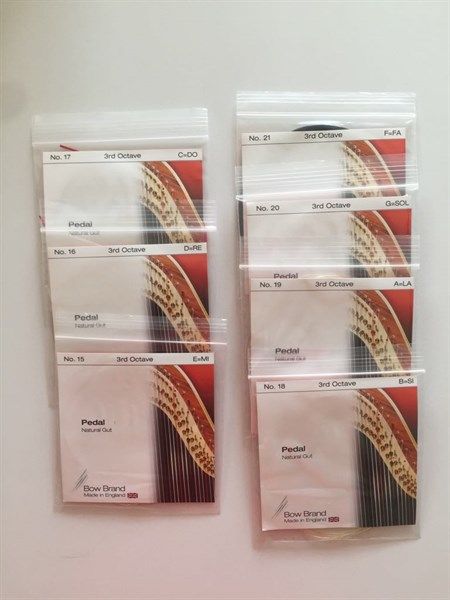 Set Dây đàn Pedal harp Bow Brand 3 Octave Gut E-F
