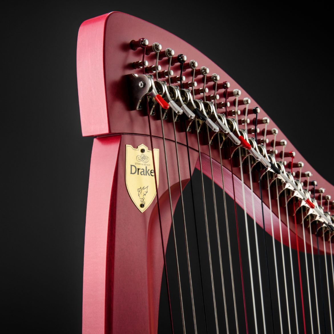 Đàn Harp Lever Lyon & Healy Drake Burgundy & Natural