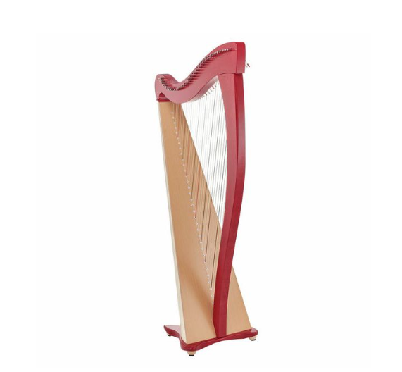 Đàn Harp Lever Lyon & Healy Drake Burgundy & Natural