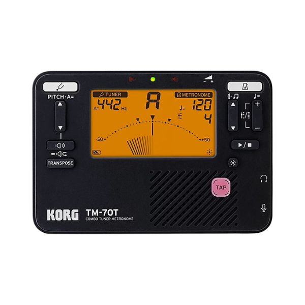 Máy đo chỉnh âm Tuner Korg TM-70C BK + CM400 Black.