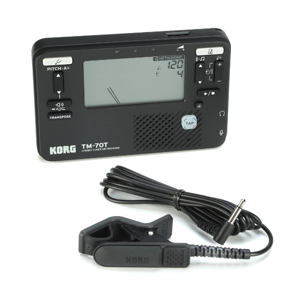 Máy đo chỉnh âm Tuner Korg TM-70C BK + CM400 Black.