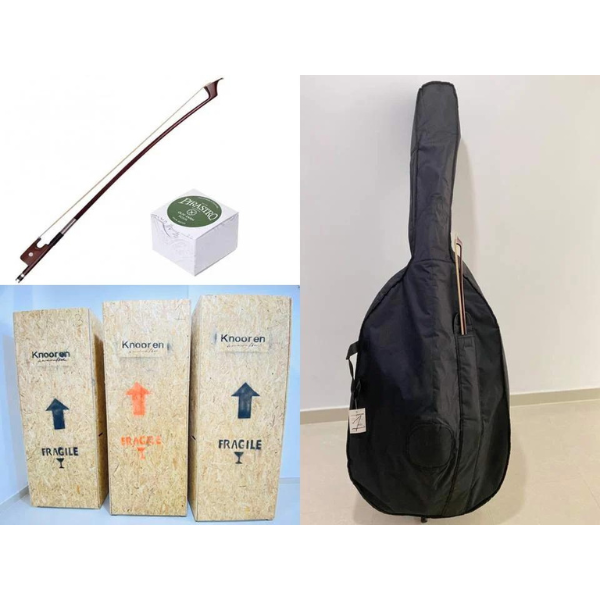  Đàn Contrabass Knooren (Bao gồm Cover, Bow, Rosin, Dây đàn Pirastro, Hộp cứng gỗ) 