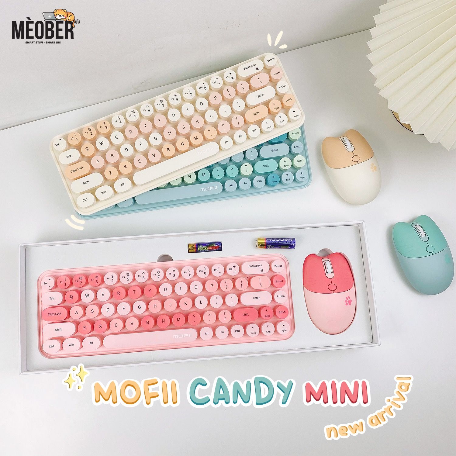  Bộ bàn phím không dây & chuột Silent MOFII Candy Mini dành cho Laptop, iPad, PC v.v 