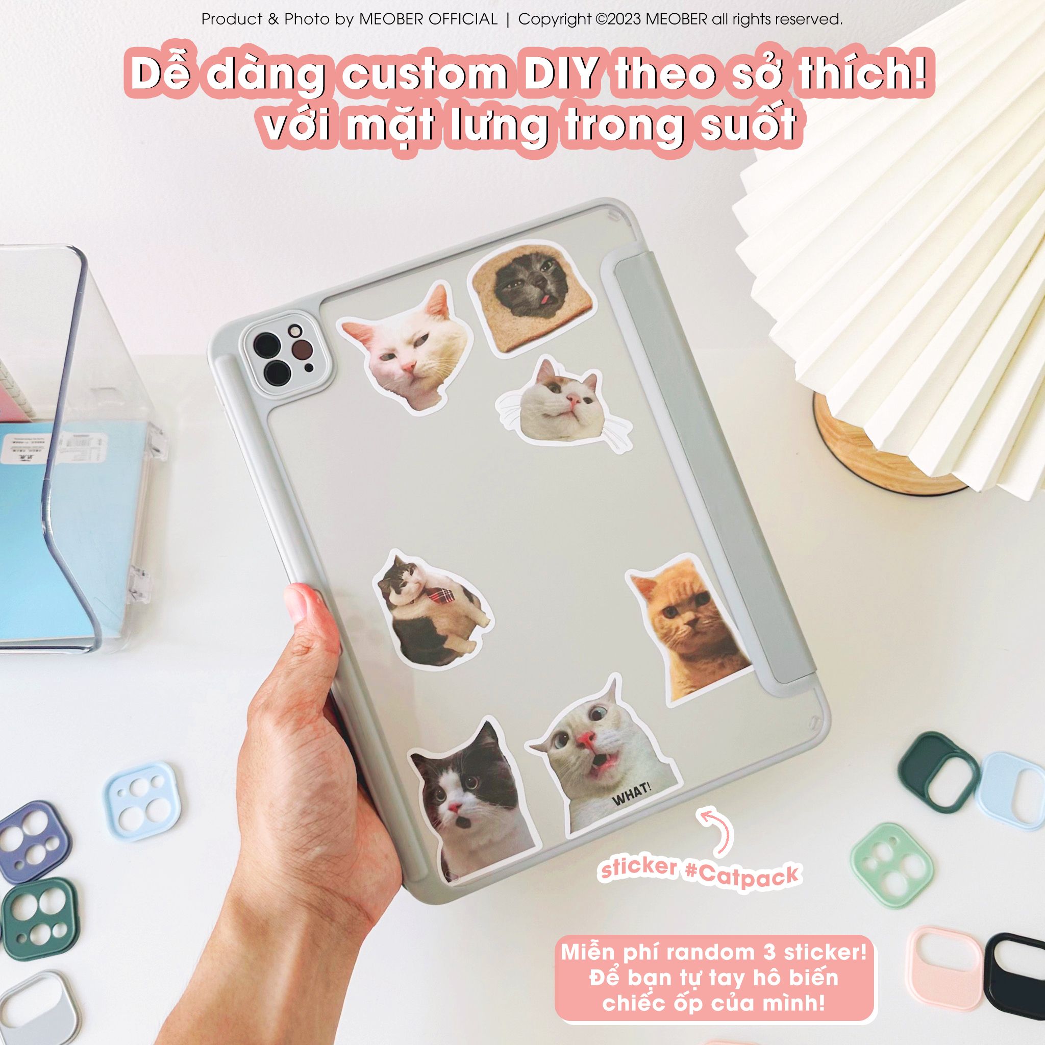 Bao da iPad Basic Acrylic tối giản, lưng trong suốt, chống vỡ, chống ố, cho Air4/5/6/7-Pro11-Gen5/6/7/8/9/10/11-ProM4