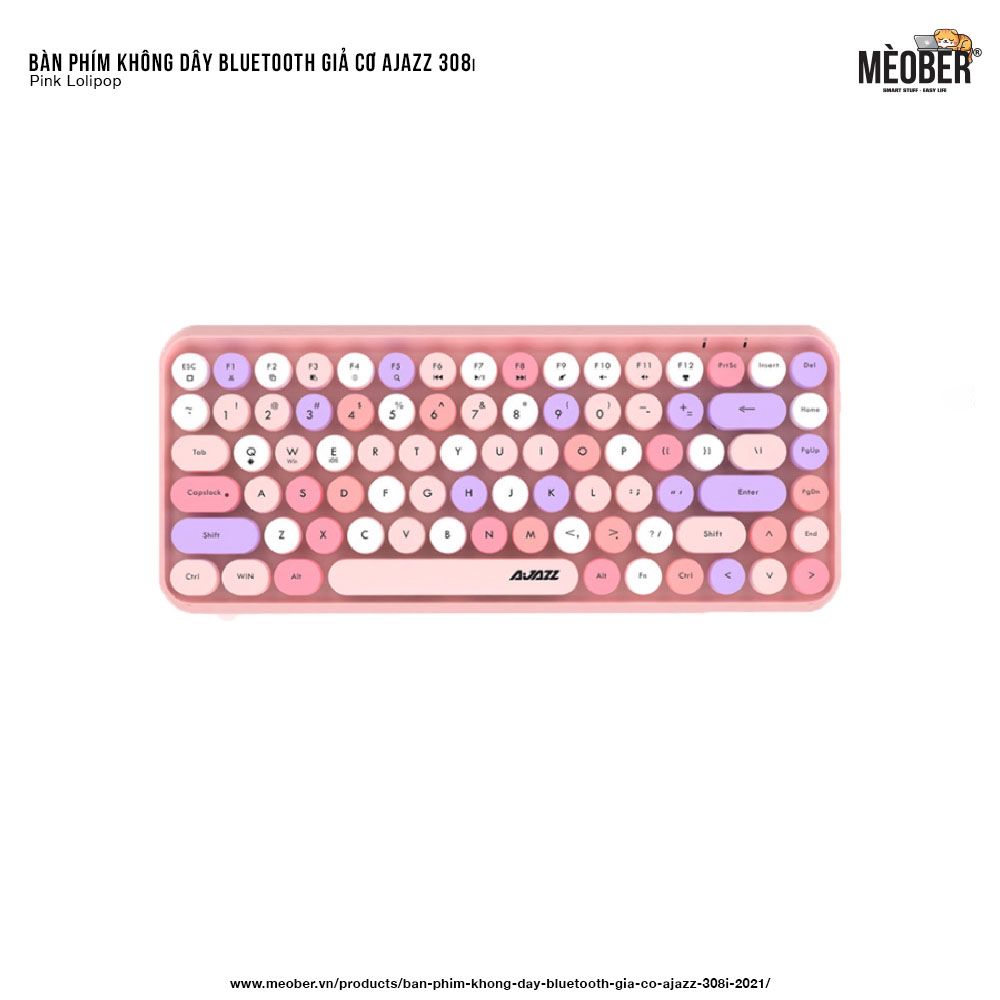 Bàn phím không dây bluetooth giả cơ AJAZZ 308i 2021 chính hãng dành cho iPad, máy tính bảng, MacBook, Laptop, PC v.v