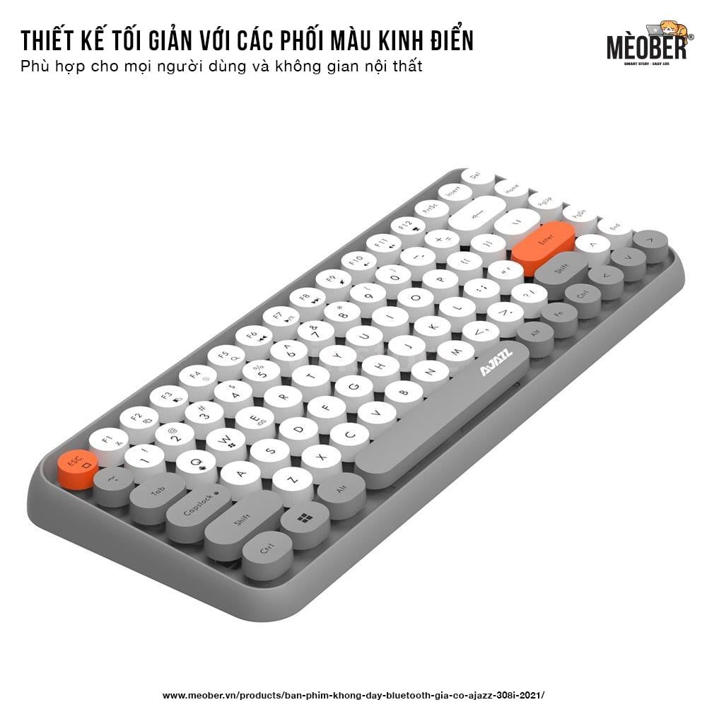 Bàn phím không dây bluetooth giả cơ AJAZZ 308i 2021 chính hãng dành cho iPad, máy tính bảng, MacBook, Laptop, PC v.v