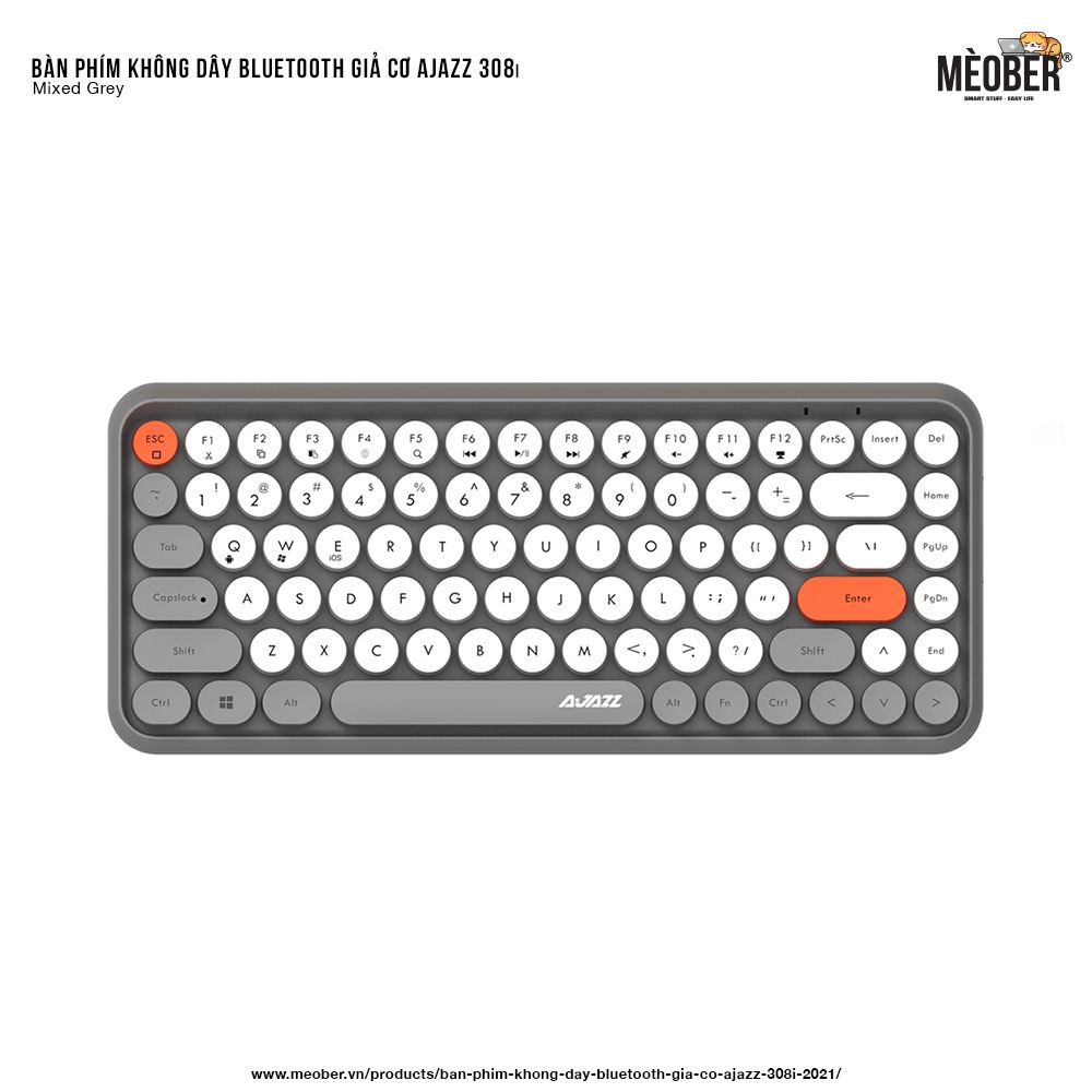 Bàn phím không dây bluetooth giả cơ AJAZZ 308i 2021 chính hãng dành cho iPad, máy tính bảng, MacBook, Laptop, PC v.v