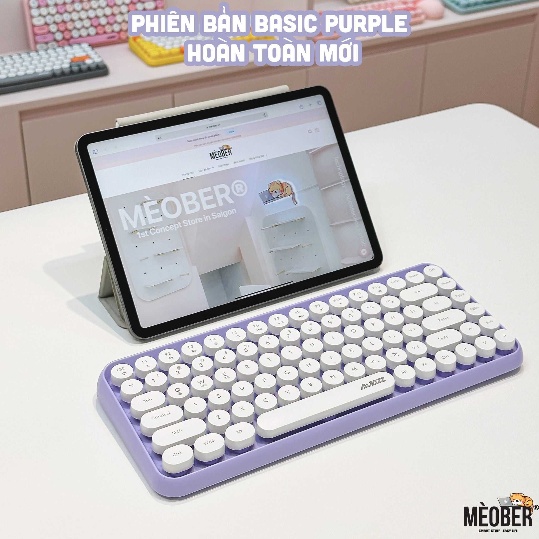 Bàn phím không dây bluetooth giả cơ AJAZZ 308i 2021 chính hãng dành cho iPad, máy tính bảng, MacBook, Laptop, PC v.v