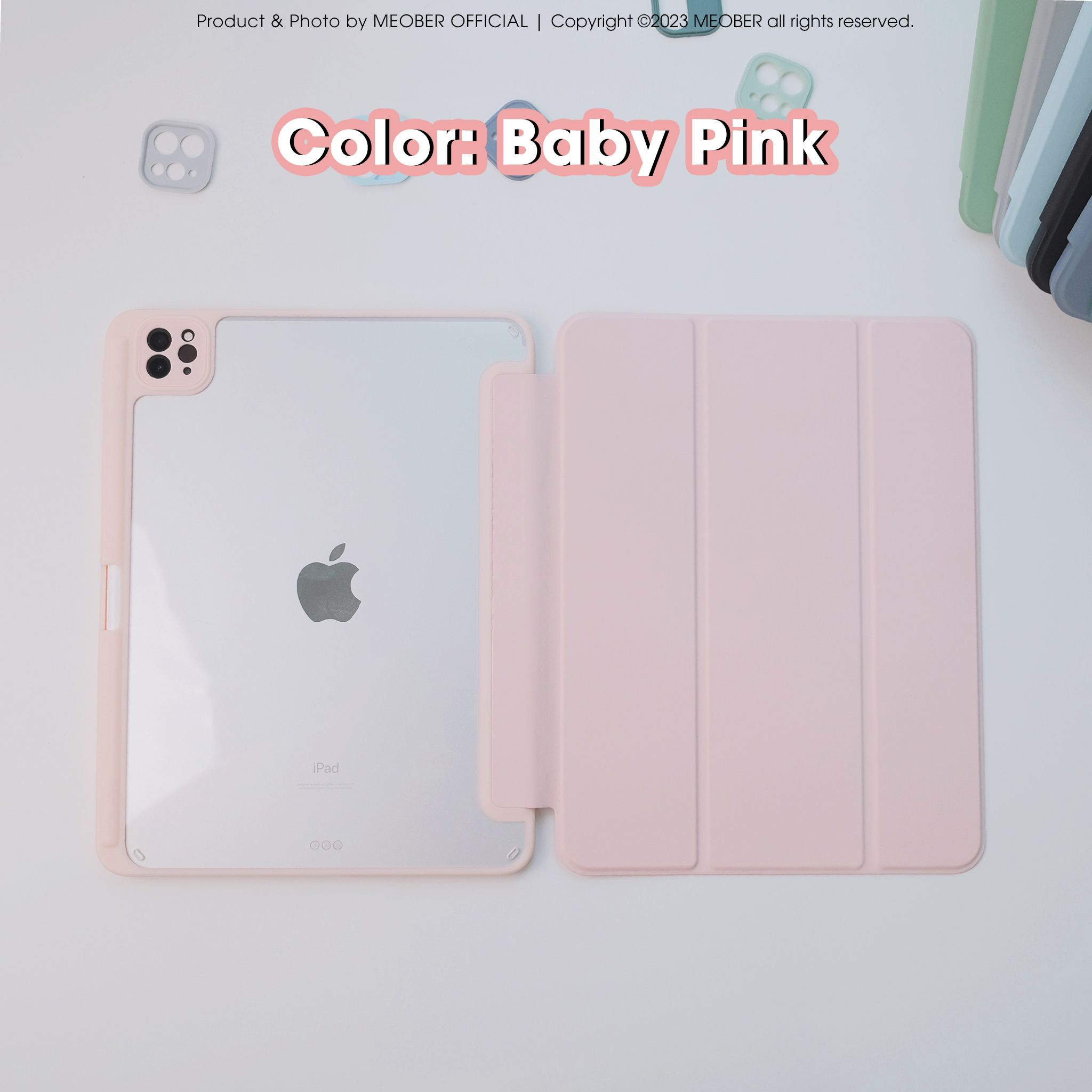 Bao da iPad Basic Acrylic tối giản, lưng trong suốt, chống vỡ, chống ố, cho Air4/5/6/7-Pro11-Gen5/6/7/8/9/10/11-ProM4