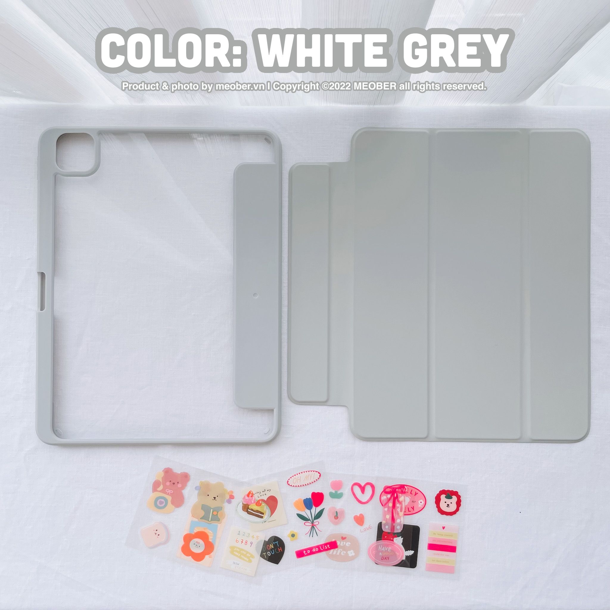 Bao da nam châm iPad, tháo rời 2 mảnh cho Pro 11, Mini 6, Air 4 5 6, 10.2 inch - Có khe sạc bút, mặt lưng trong