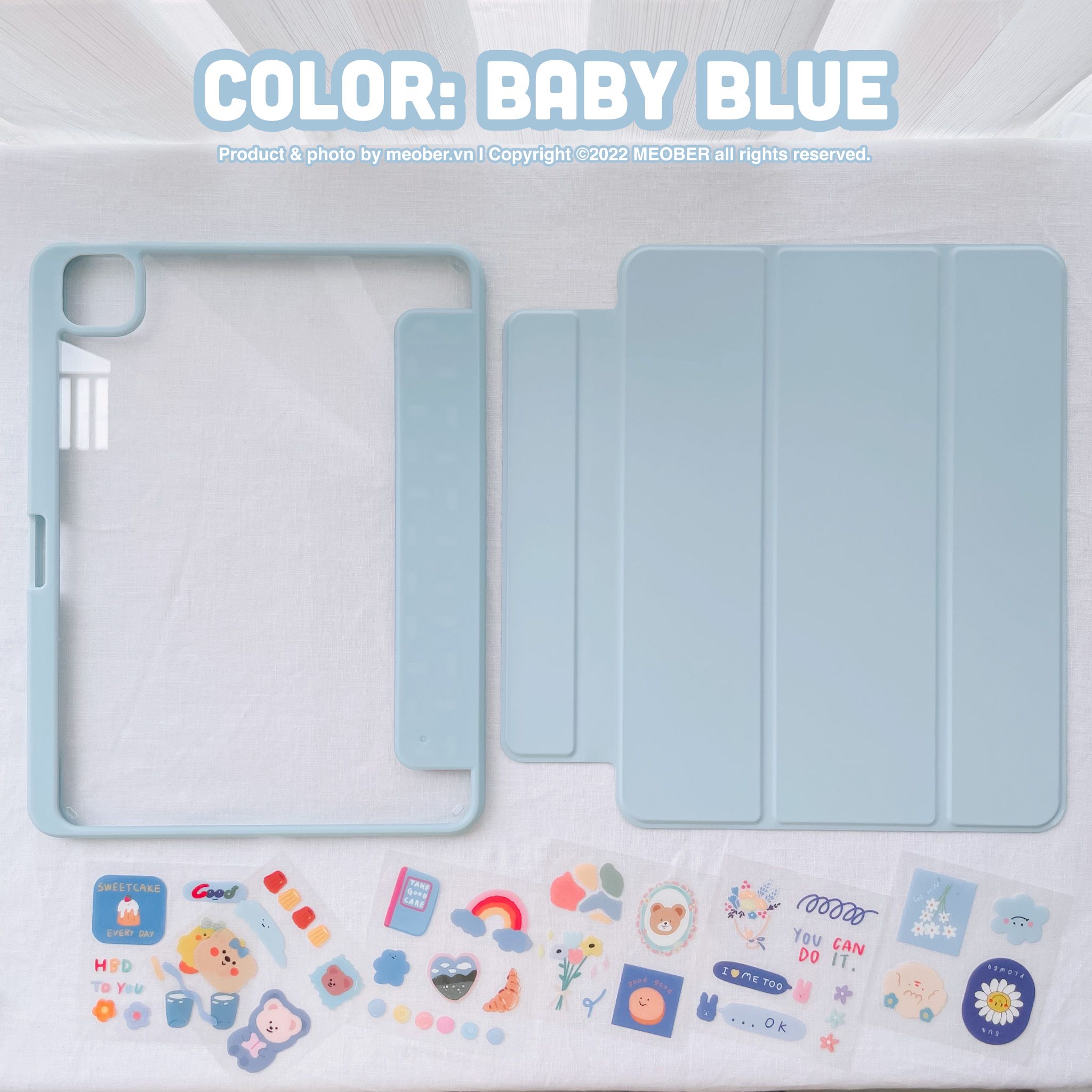 Bao da nam châm iPad, tháo rời 2 mảnh cho Pro 11, Mini 6, Air 4 5 6, 10.2 inch - Có khe sạc bút, mặt lưng trong