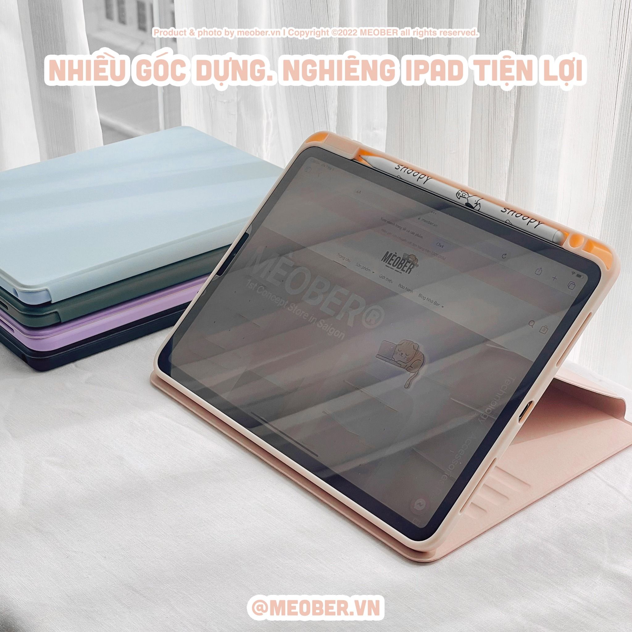  Bao da iPad Xoay Dọc 360 cho iPad Pro 11, Mini 6, Air 4, 10.2 inch - Có khe sạc bút, lưng trong suốt 