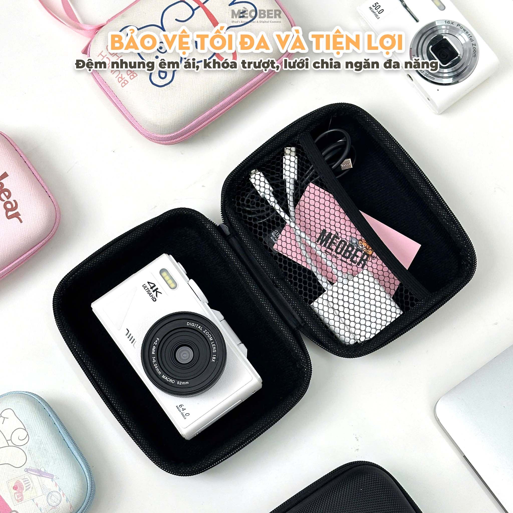 Hộp đựng máy ảnh kĩ thuật số đa năng - Thiết kế chia ngăn thông minh bảo vệ tối đa cho digicam by MèoBer