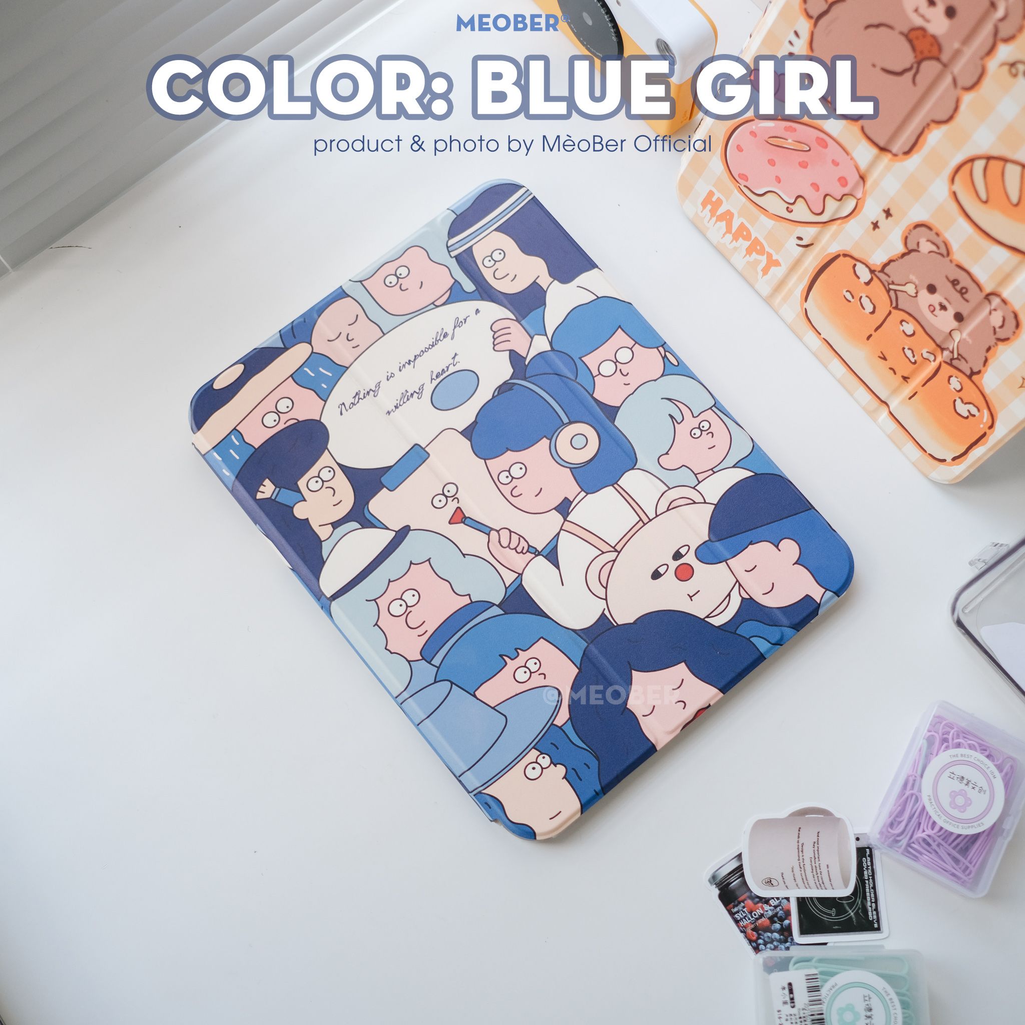 Bao da i Pad Cover Trượt Tháo Rời, in họa tiết Cute 3D chống sốc cho Pro 11 Air 4 5 Gen 9 Pro 12.9 Mini 6 by MèoBer