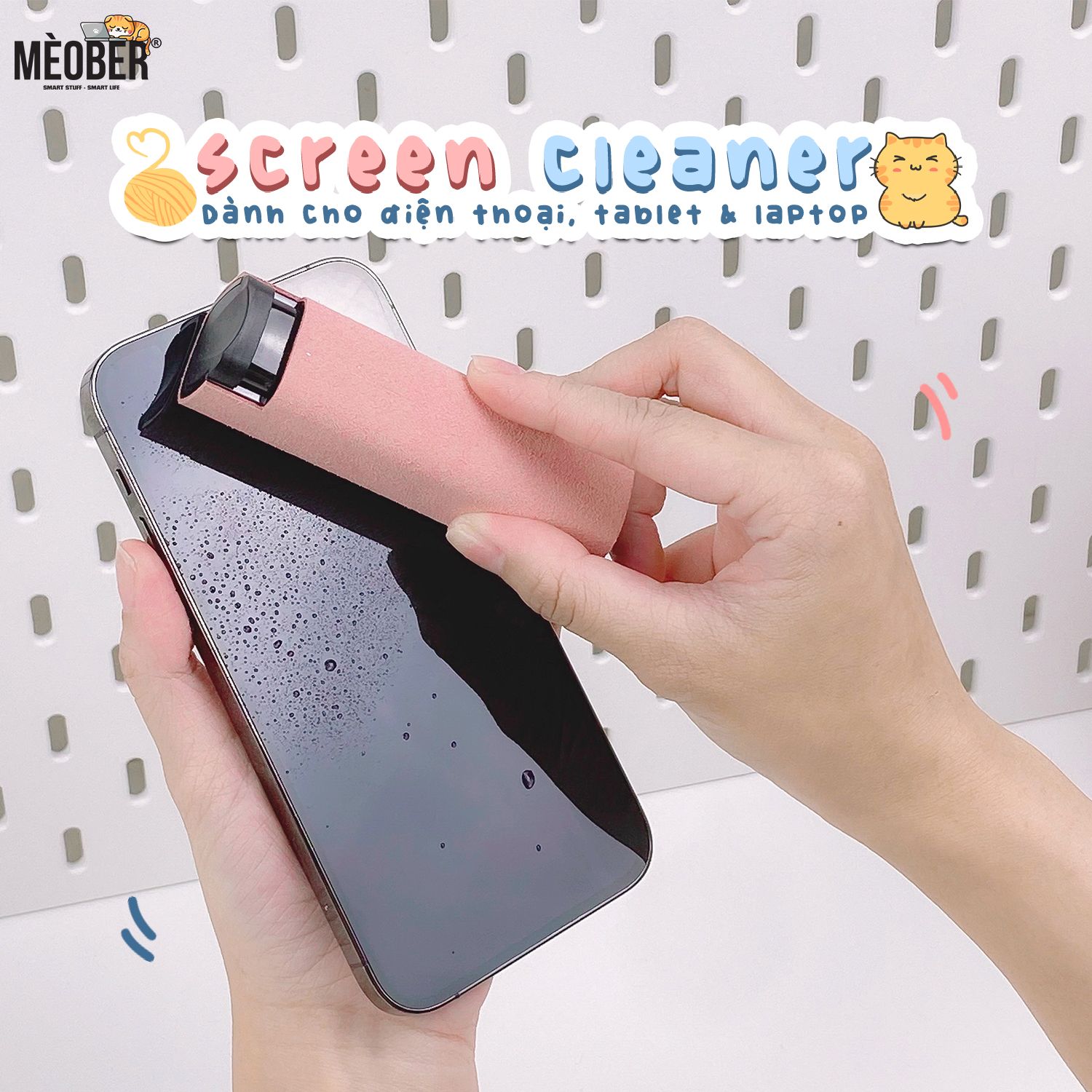 Bộ dung dịch vệ sinh màn hình điện thoại, laptop, tablet siêu nhỏ gọn 3in1 - siêu sạch, kháng khuẩn, hạn chế bám vân tay