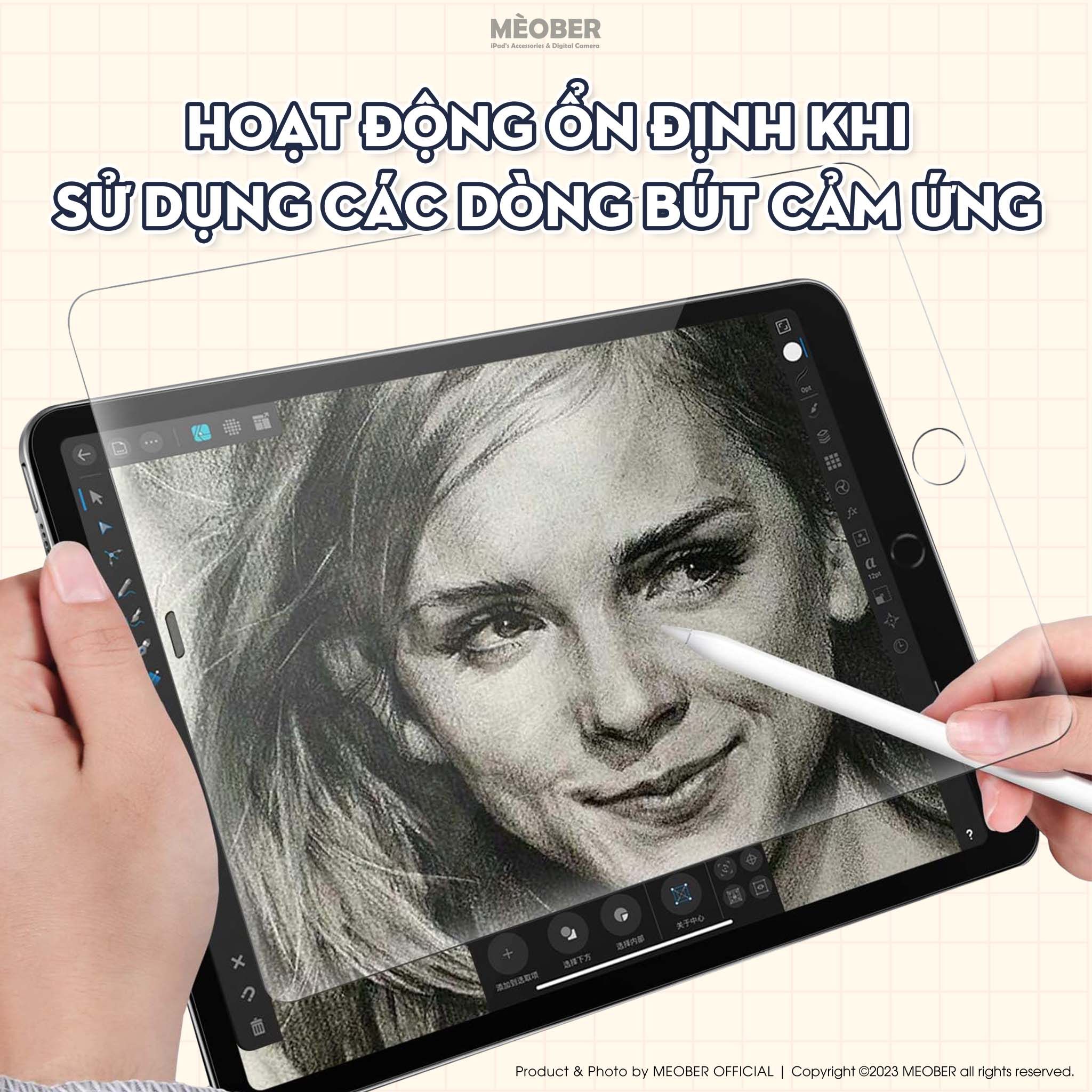 Kính cường lực có khung Tự Dán Premium Glass - Siêu cứng 9H, phủ sapphire chống bám vân tay siêu mượt dành cho iPad by MèoBer