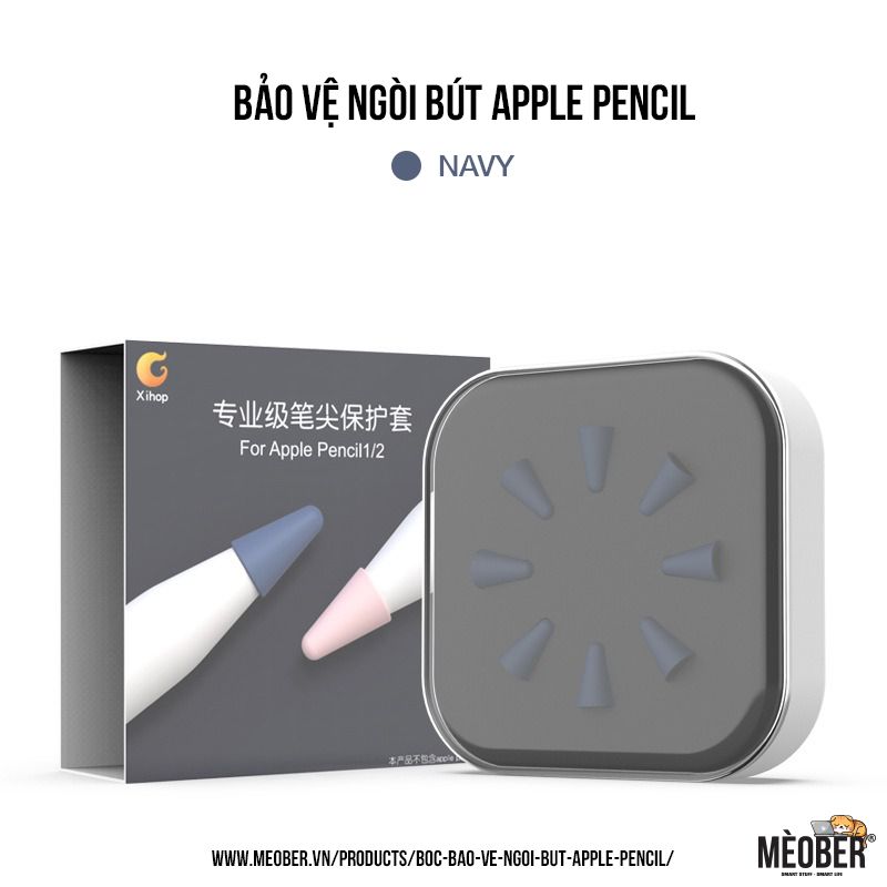Bọc bảo vệ ngòi bút Apple Pencil thế hệ 1 và 2, chống mòn, chống trượt, silicon cao cấp (8 màu)