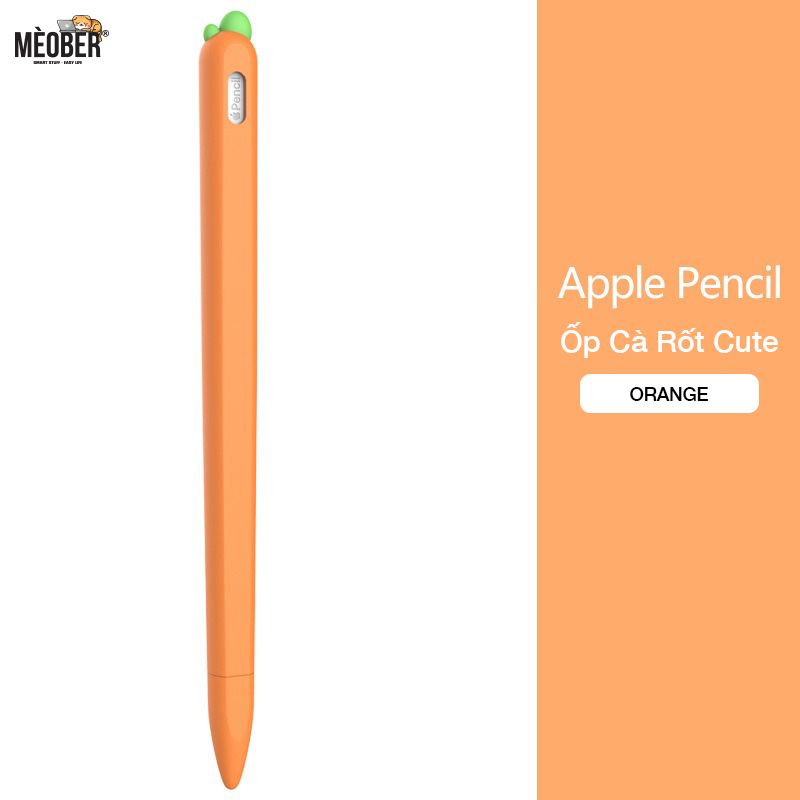 Case bảo vệ Apple Pencil thế hệ 1 và 2, chất liệu silicon cao cấp, ốp cover Apple Pencil Cà Rốt (3 màu)