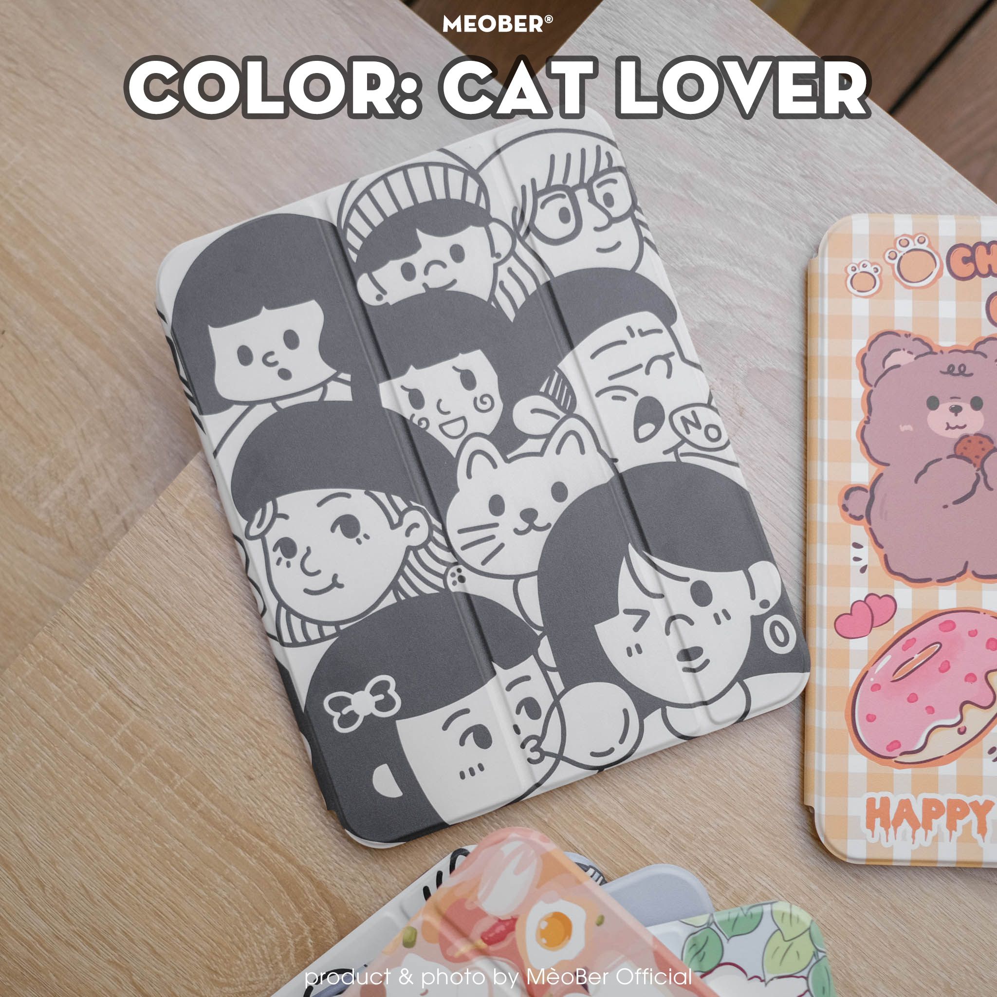 Bao da i Pad Cover Trượt Tháo Rời, in họa tiết Cute 3D chống sốc cho Pro 11 Air 4 5 Gen 9 Pro 12.9 Mini 6 by MèoBer