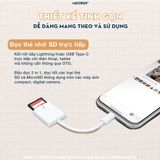  Đầu đọc thẻ nhớ adapter đọc thẻ SD, MicroSD dành cho điện thoại Type-C & Lightning to USB 3.0 tốc độ cao by MèoBer 