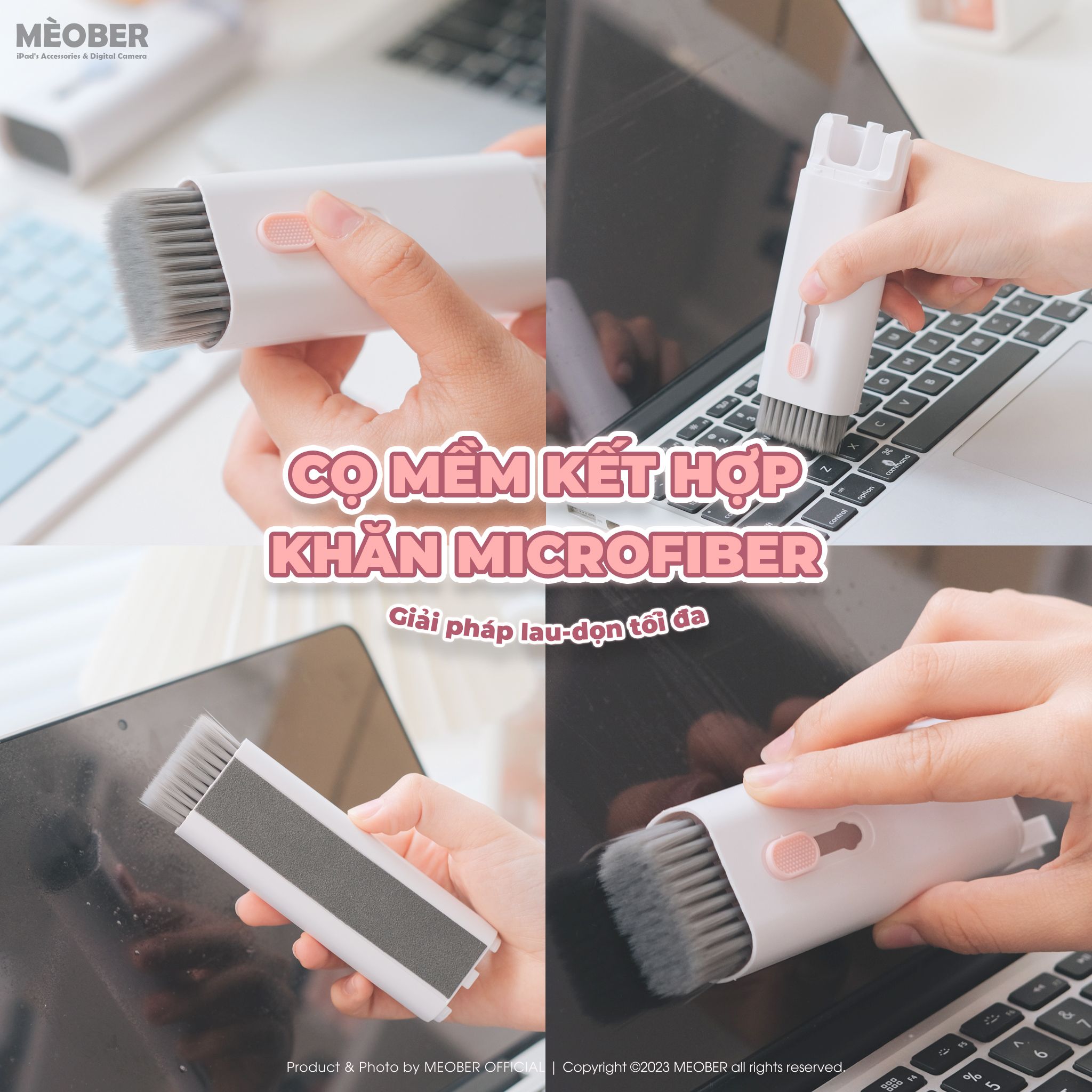 Bộ Dụng Cụ Vệ Sinh 7 in 1 Tablet - Smartphone - Bàn Phím - Tai Nghe Đa Năng Nhỏ Gọn by meober