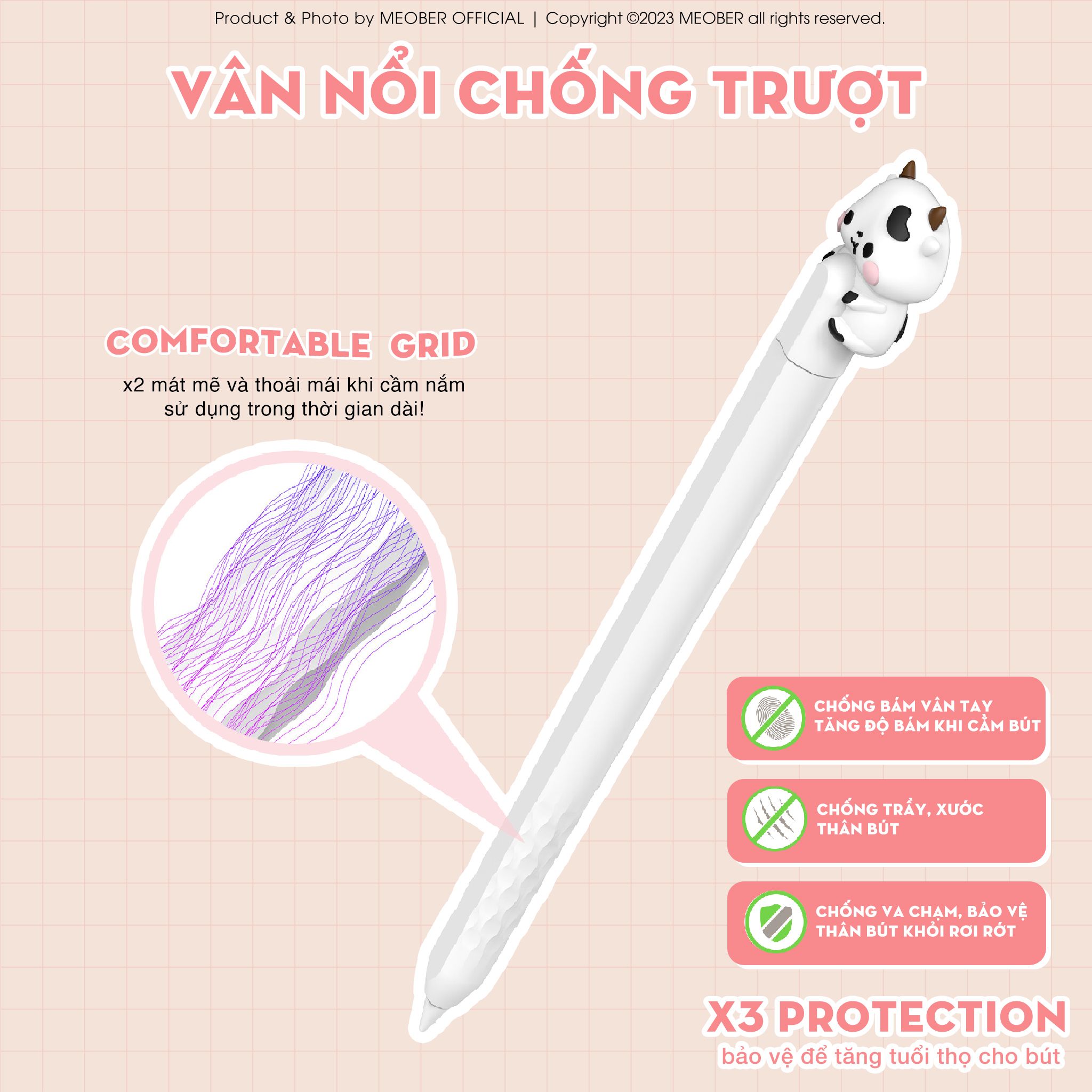 Case bọc bảo vệ bút Pencil2 Ahastyle Cartoon by MèoBer - Thiết kế dễ thương, độc đáo, chống trượt