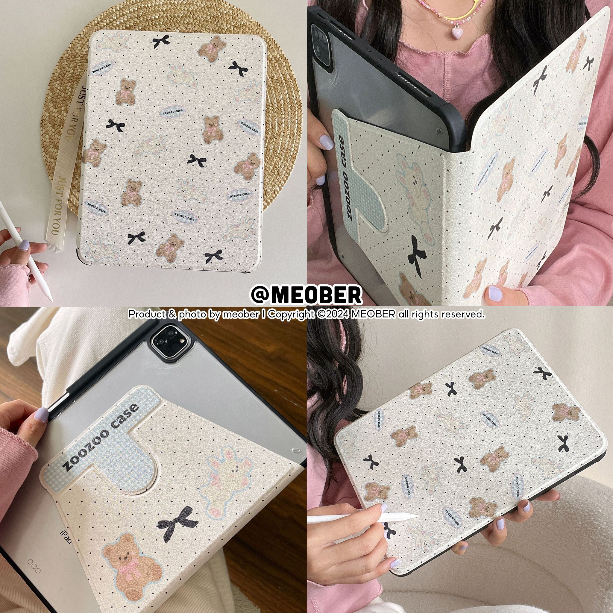  [Premium] Bao da Xoay iPad Cute Acrylic, phối màu pastel, in hoạ tiết & lưng chống ố Cover iPad Gen 7 8 9, Air 4 5, Pro 11 12.9 