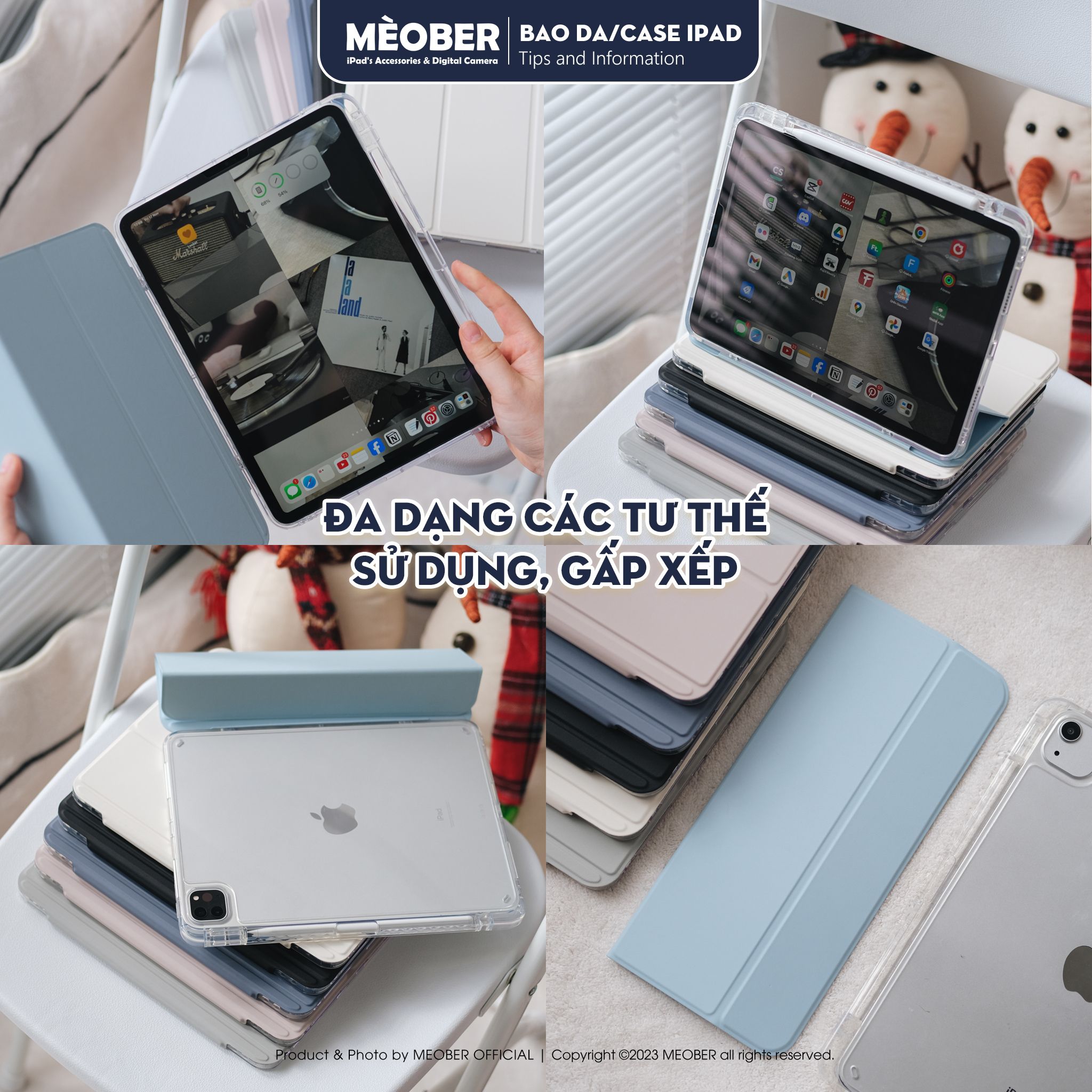 Bao da cover iPad Trượt Tháo Rời Basic, xoay 360, chống sốc cho Pro 11 Air 4 5 Gen 9 Pro 12.9 Mini 6 by MèoBer