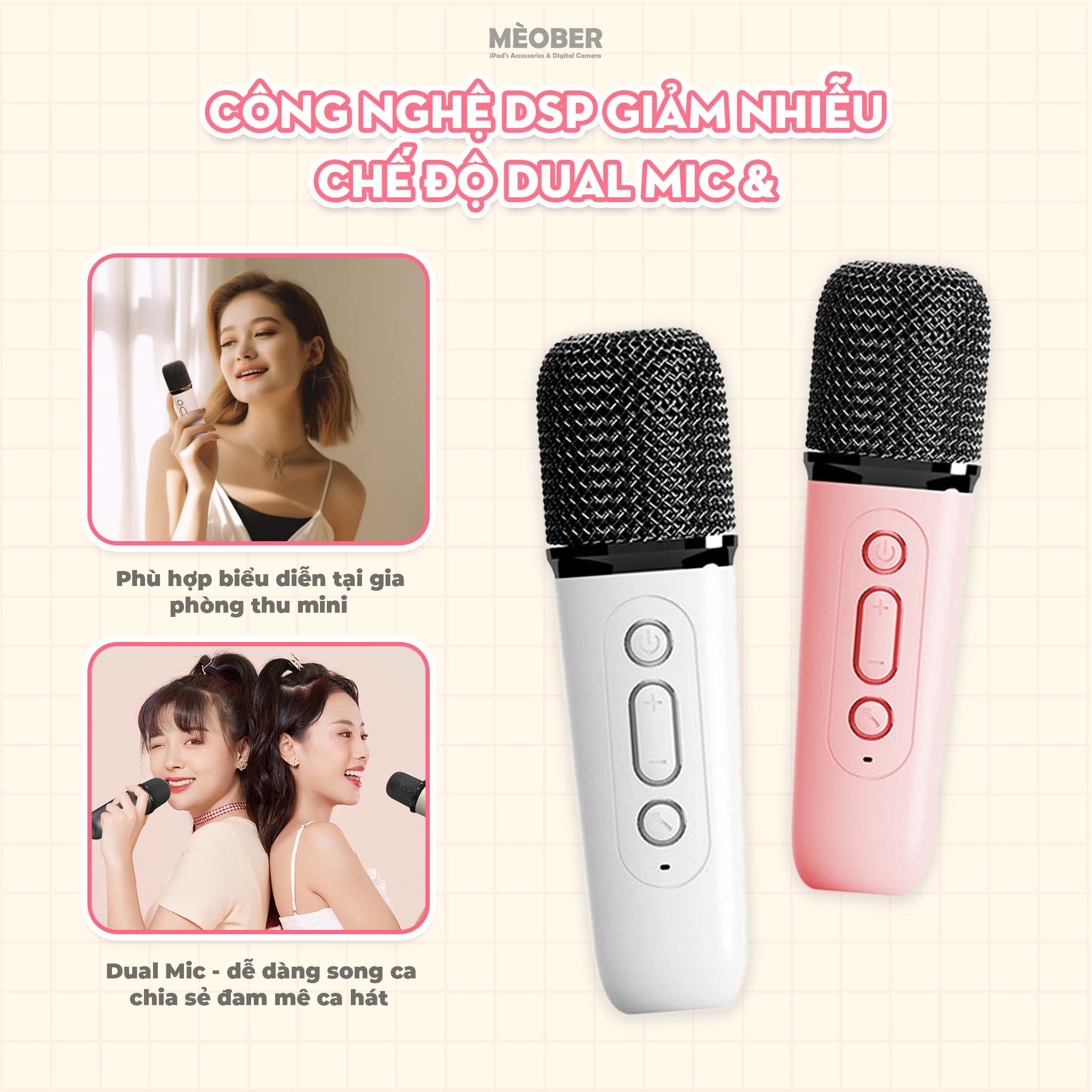 Bộ Loa Bluetooth kèm Micro không dây hát Karaoke Mini V2, loa bluetooth by MèoBer