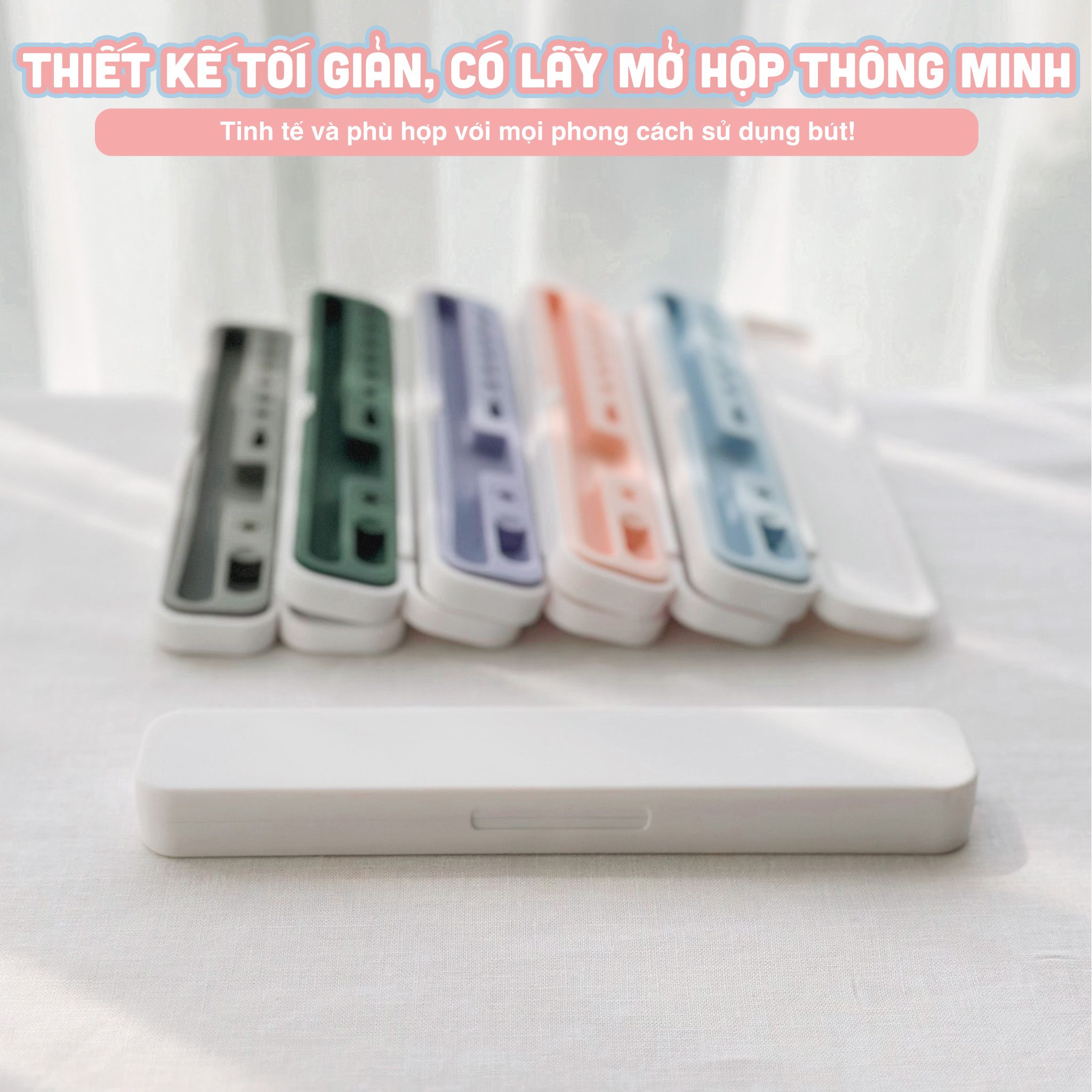 Hộp đựng bút cảm ứng Pencil 1 2, Stylus Pen tối giản, lõi chống sốc silicone pastel, chất liệu vỏ ABS