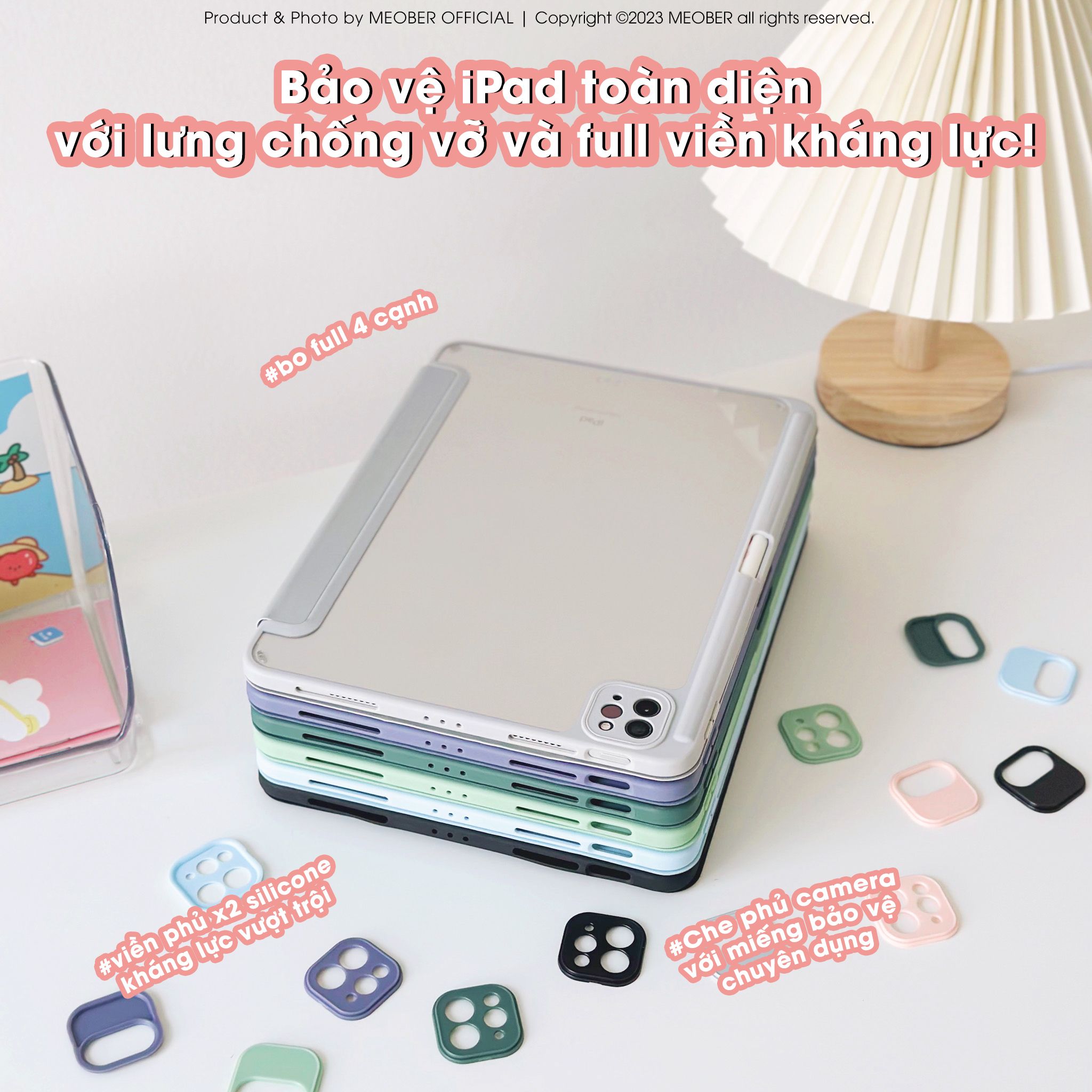 Bao da iPad Basic Acrylic tối giản, lưng trong suốt, chống vỡ, chống ố, cho Air4/5/6/7-Pro11-Gen5/6/7/8/9/10/11-ProM4