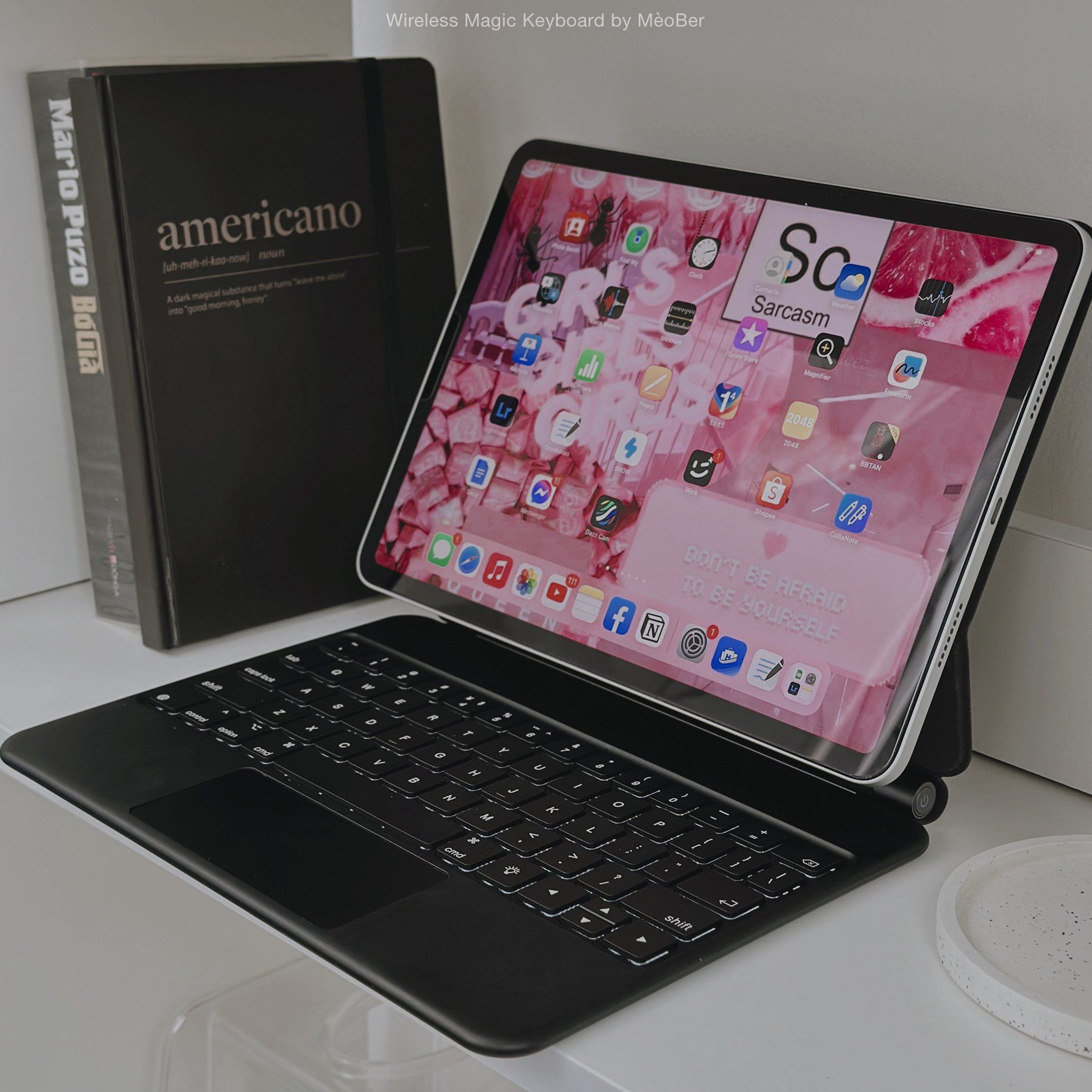 Bao Da Kèm Bàn Phím Wireless Magic Keyboard cho iPad Air4/5/6/7, Gen 10&11,Pro11 12.9 2020 M1 M2