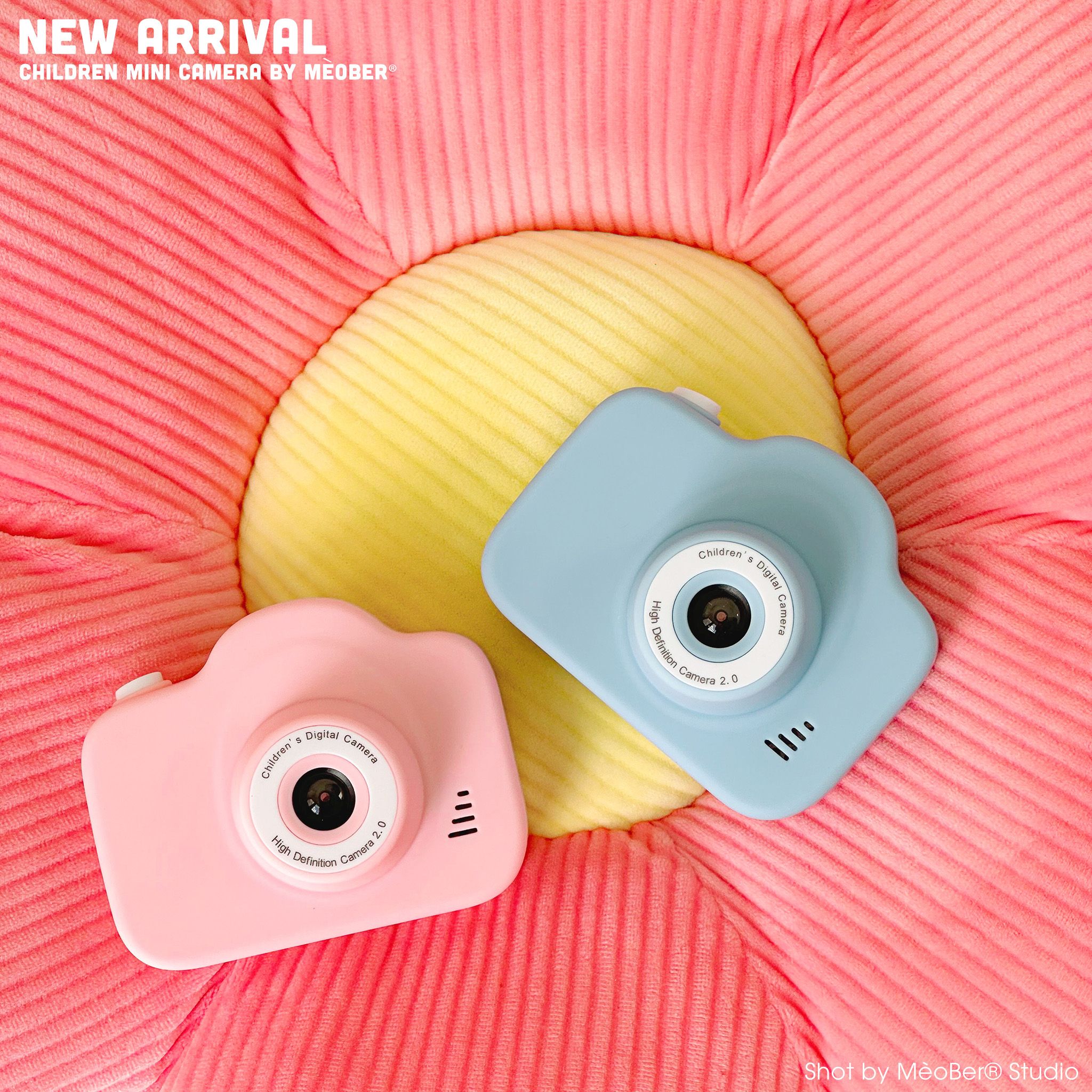  [Tặng thẻ nhớ] Máy ảnh kts children mini camera  by Meober - quay, chụp, chơi game, nghe nhạc, thiết kế pastel cute 