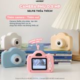  [Tặng thẻ nhớ] Máy ảnh kts children mini camera  by Meober - quay, chụp, chơi game, nghe nhạc, thiết kế pastel cute 