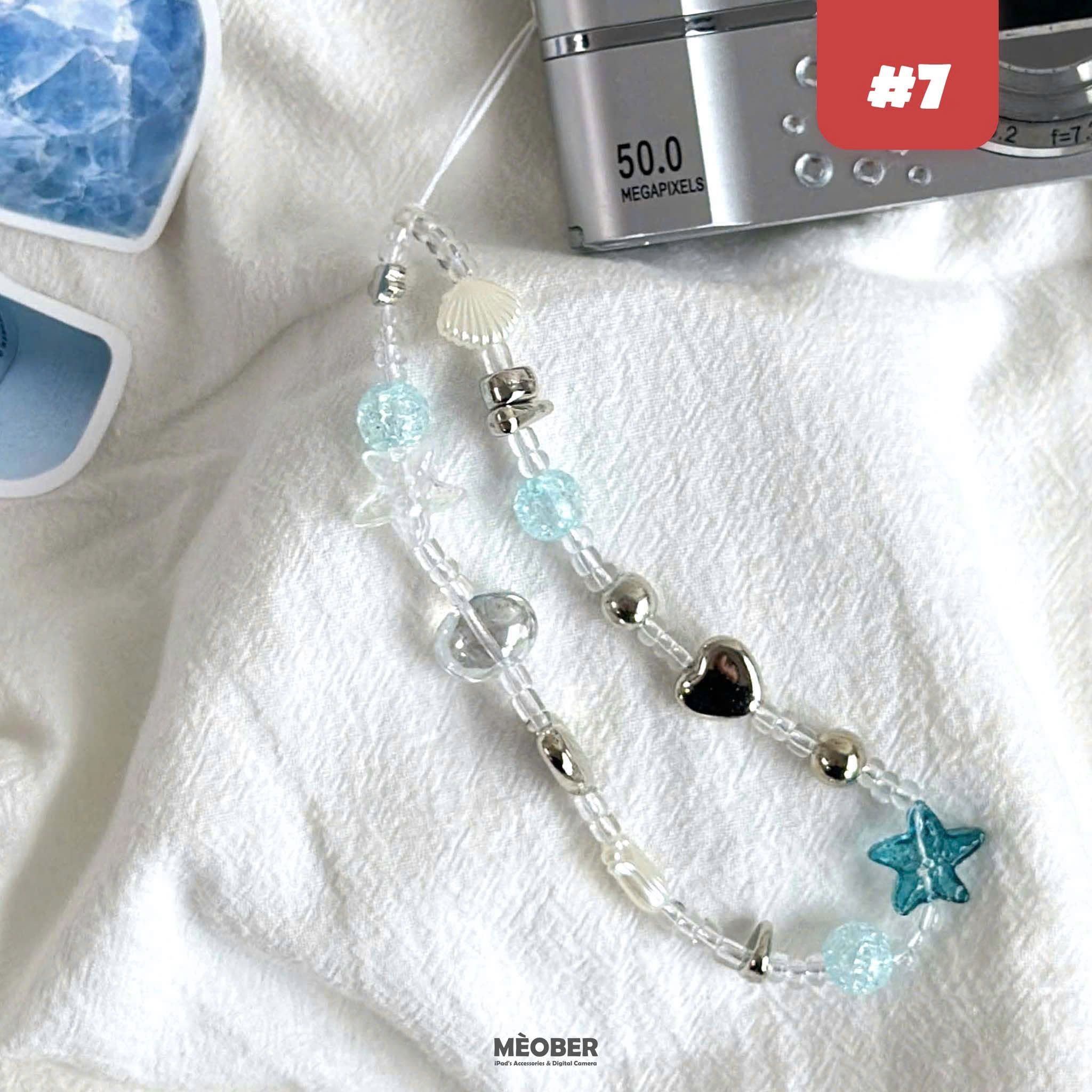 Dây đeo tay máy ảnh xỏ hạt xinh xắn - làm móc khóa, đeo điện thoại by MèoBer