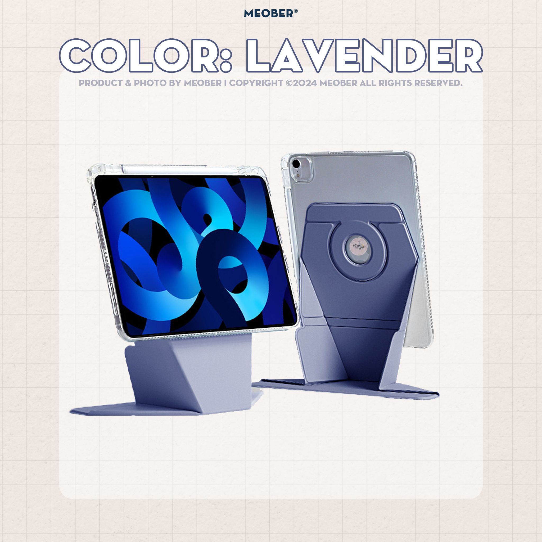 Bao da Nam Châm Xoay ProStand 360 dành cho i pad Gen 8/9/10/11, Air4/5, Pro 11,mini6&7 - Tháo rời, Nâng Cao Máy by MèoBer