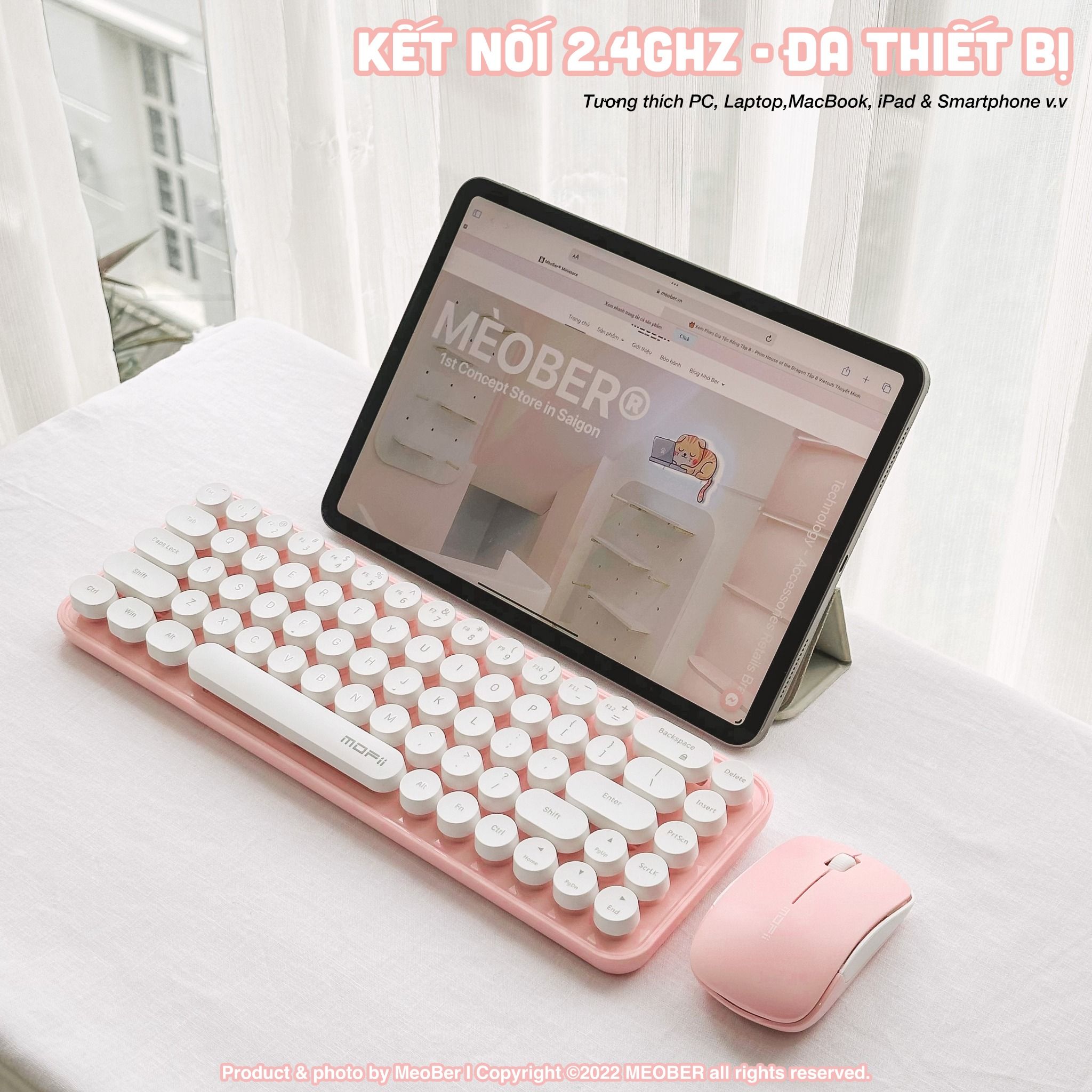  Bộ bàn phím không dây & chuột Silent MOFII Candy Mini Basic dành cho Laptop, iPad, PC v.v 