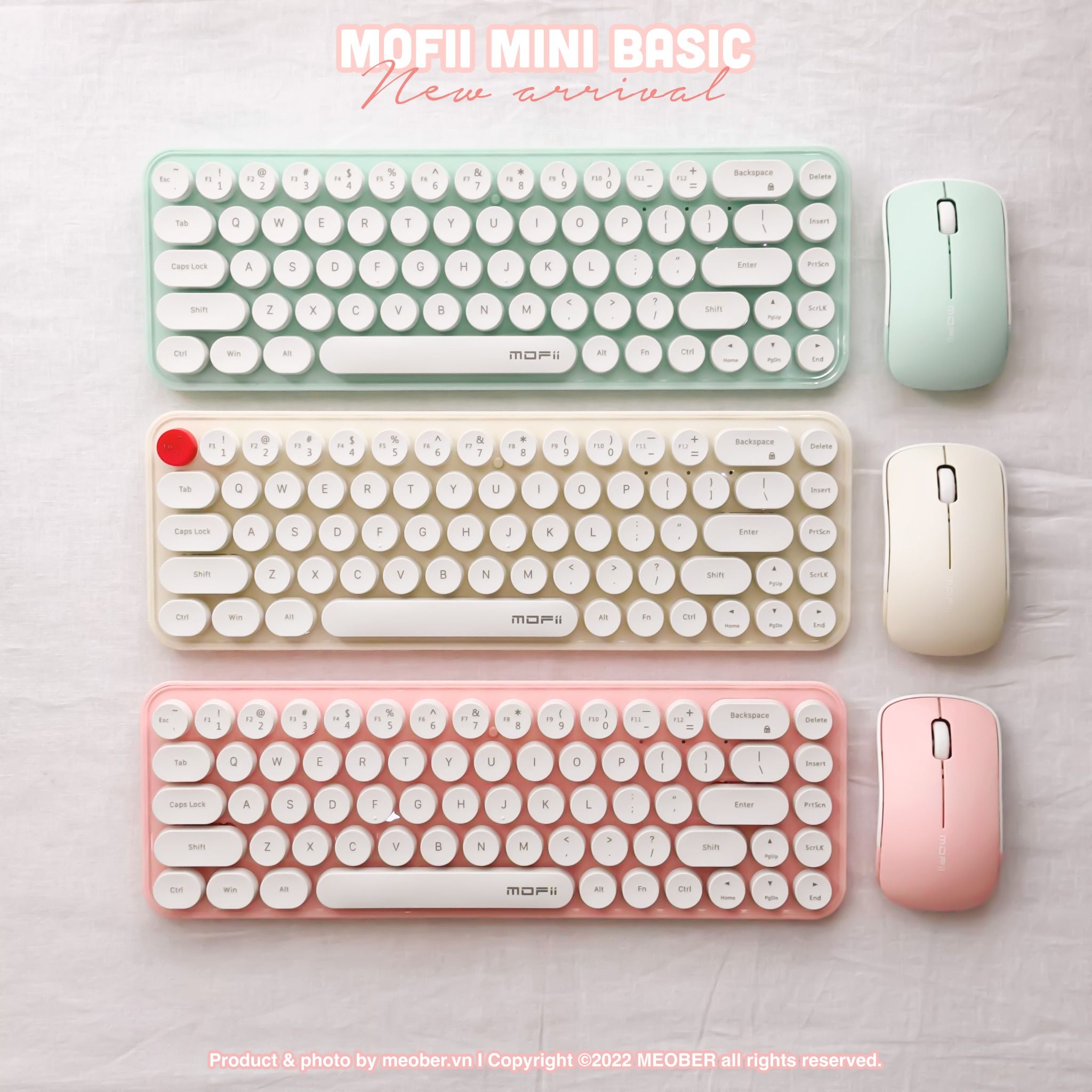  Bộ bàn phím không dây & chuột Silent MOFII Candy Mini Basic dành cho Laptop, iPad, PC v.v 