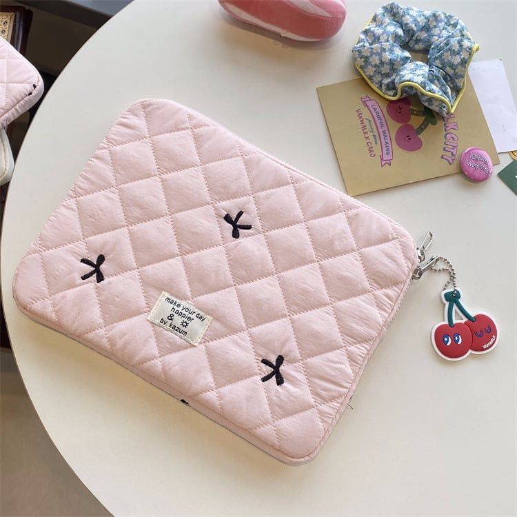 Túi chống sốc Nơ Coquette Ribbon cho iPad & Laptop - Thiết kế tối giản pastel hoạ tiết nơ dễ thương, lót đệm êm ái bảo vệ tối đa by MèoBer