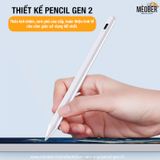  Bút cảm ứng Pencil Gen 2 - Chống chạm nhầm, vẽ nét thanh nét đậm, ghi chú dành cho iPad Pro 11, 12.9, Air 3 4, Gen 7 8, Mini 4 5 