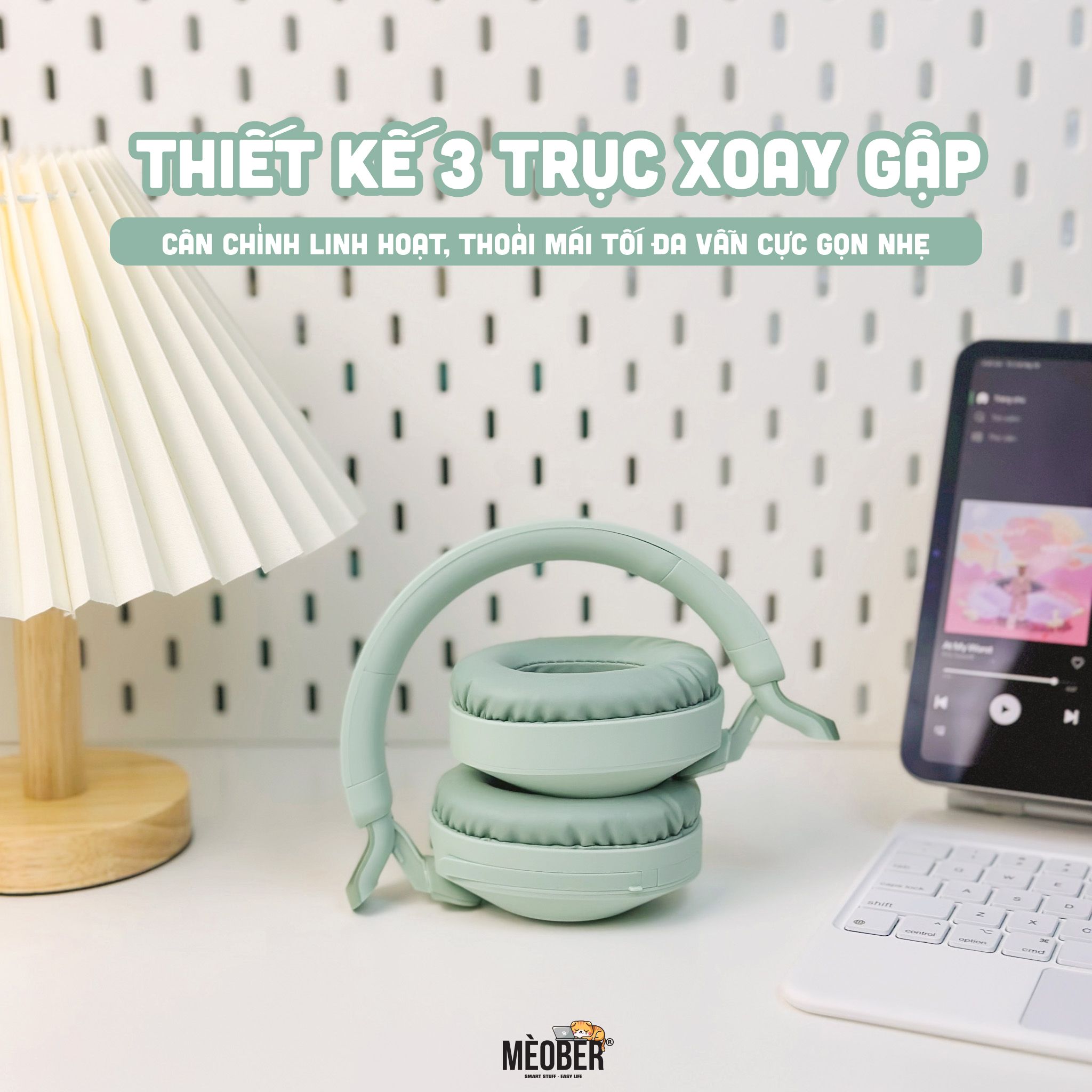 Tai Nghe Bluetooth Chụp Tai cao cấp MS-B2 - Có microphone, Chống ồn tạp âm & gấp gọn dễ dàng