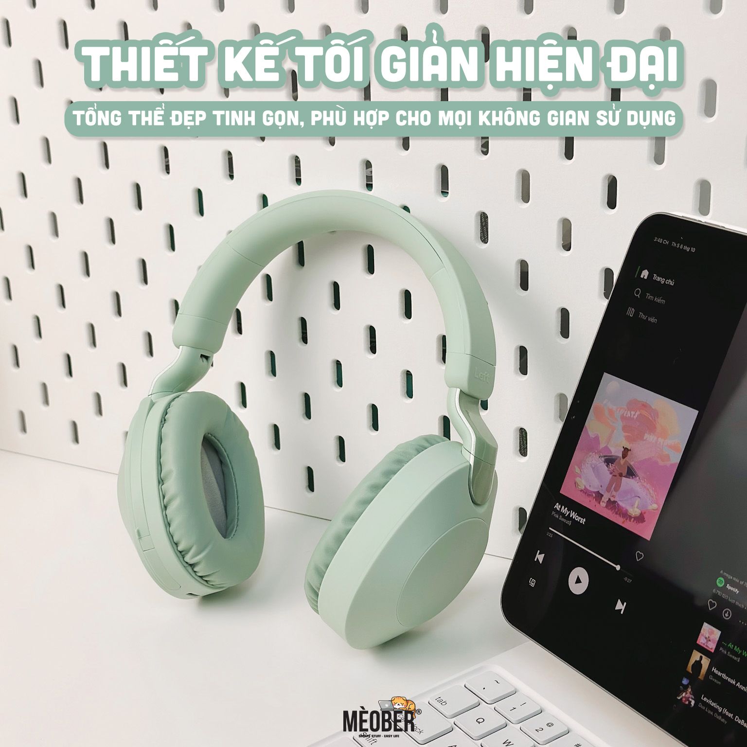 Tai Nghe Bluetooth Chụp Tai cao cấp MS-B2 - Có microphone, Chống ồn tạp âm & gấp gọn dễ dàng