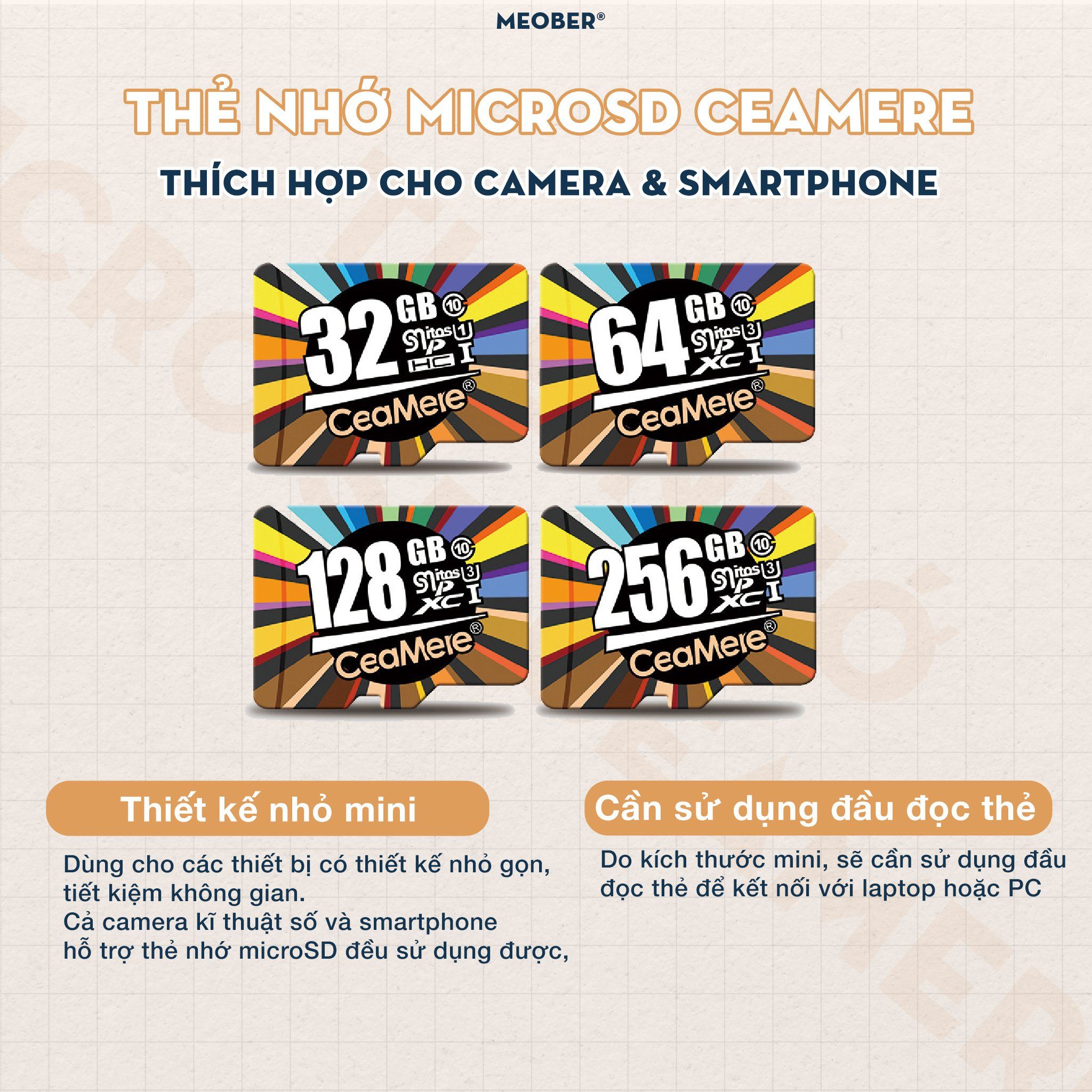  Thẻ nhớ SD & MicroSD Elite Pro tốc độ cao by MèoBer - dành cho máy ảnh kĩ thuật số, camera vintage, smartphone v.v 