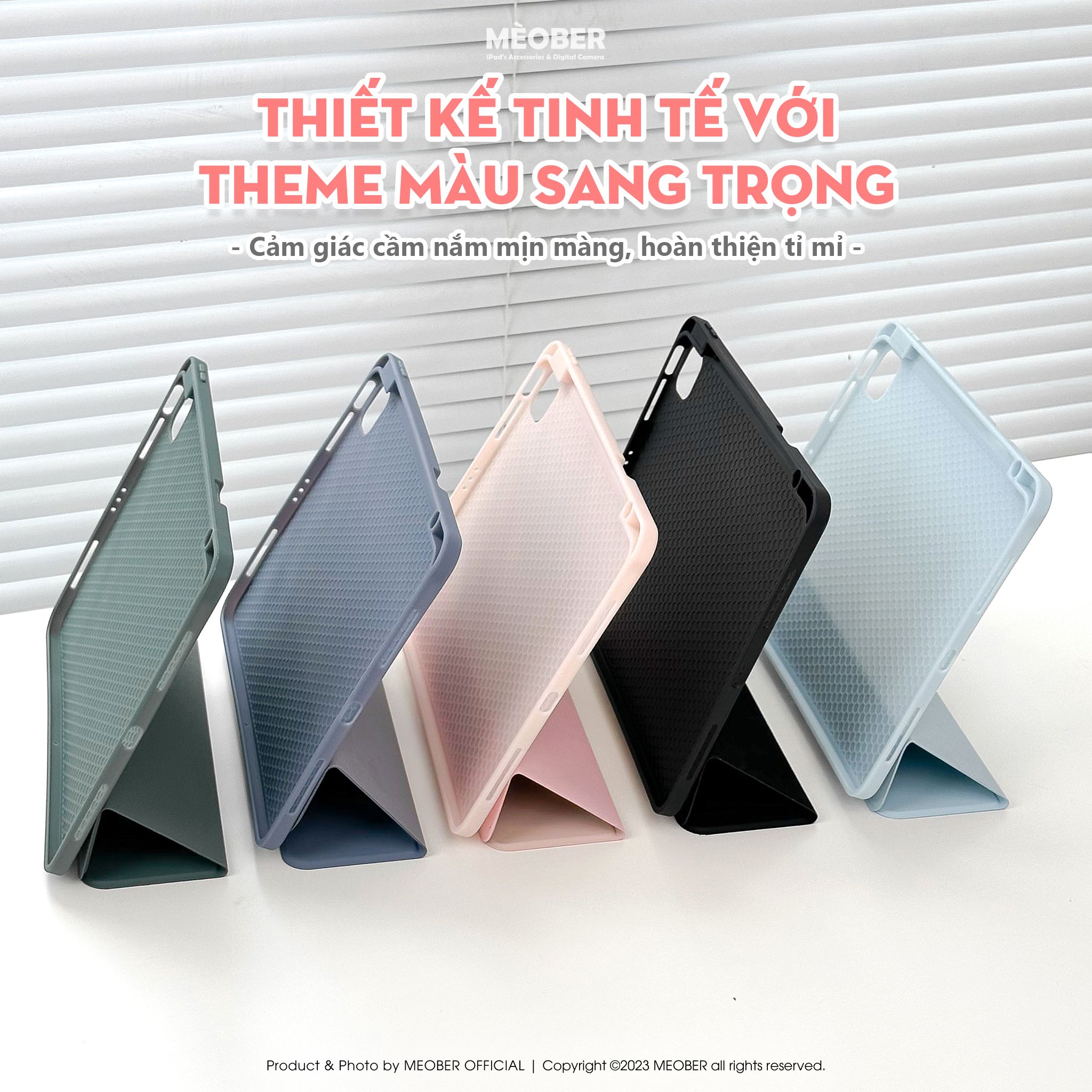 Bao da iPad Flip Cover Basic 2024 Siêu Chống Sốc , Full màu cho Pro 11 M1 Air 4 5 6Gen 9 10 Pro 12.9 by MèoBer