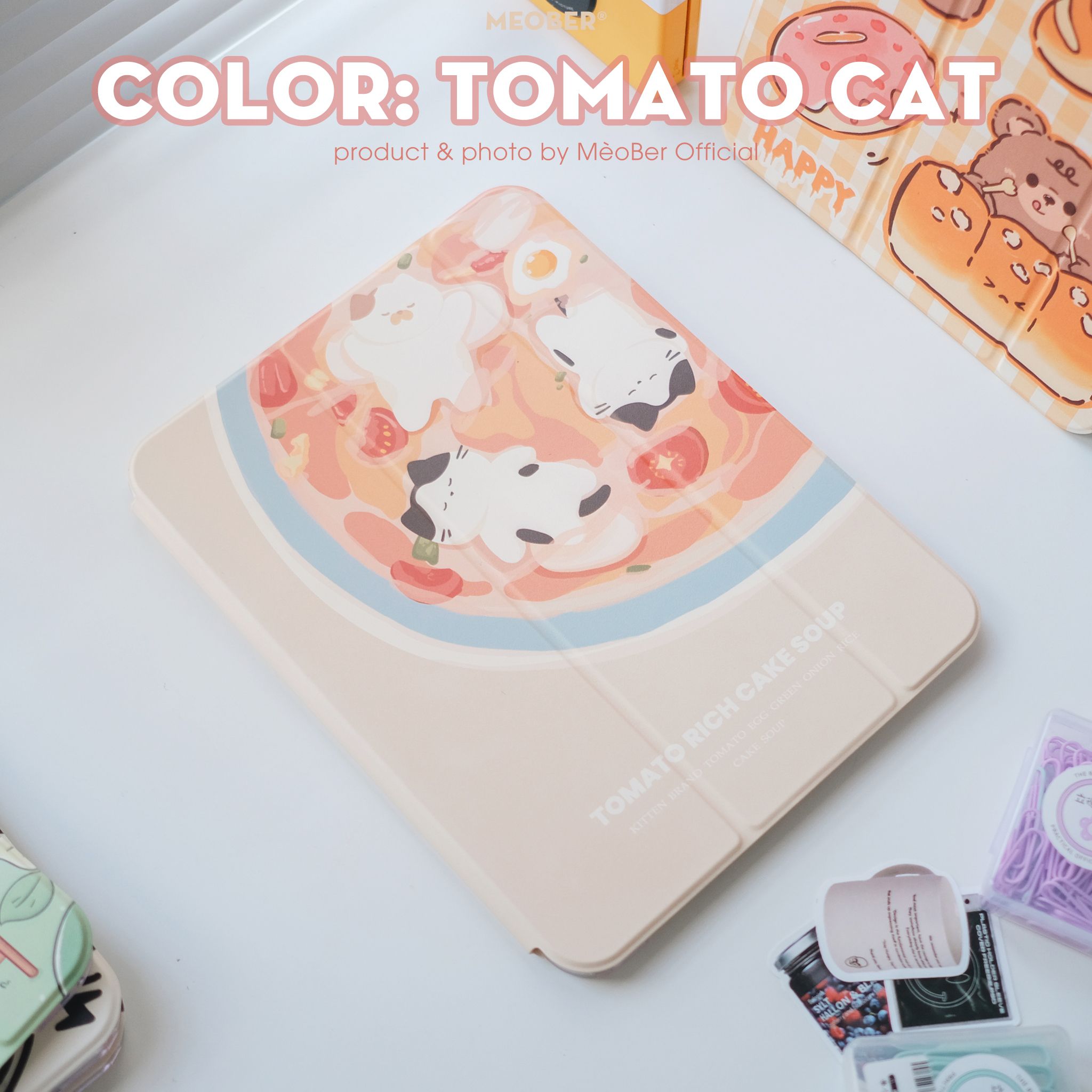 Bao da i Pad Cover Trượt Tháo Rời, in họa tiết Cute 3D chống sốc cho Pro 11 Air 4 5 Gen 9 Pro 12.9 Mini 6 by MèoBer