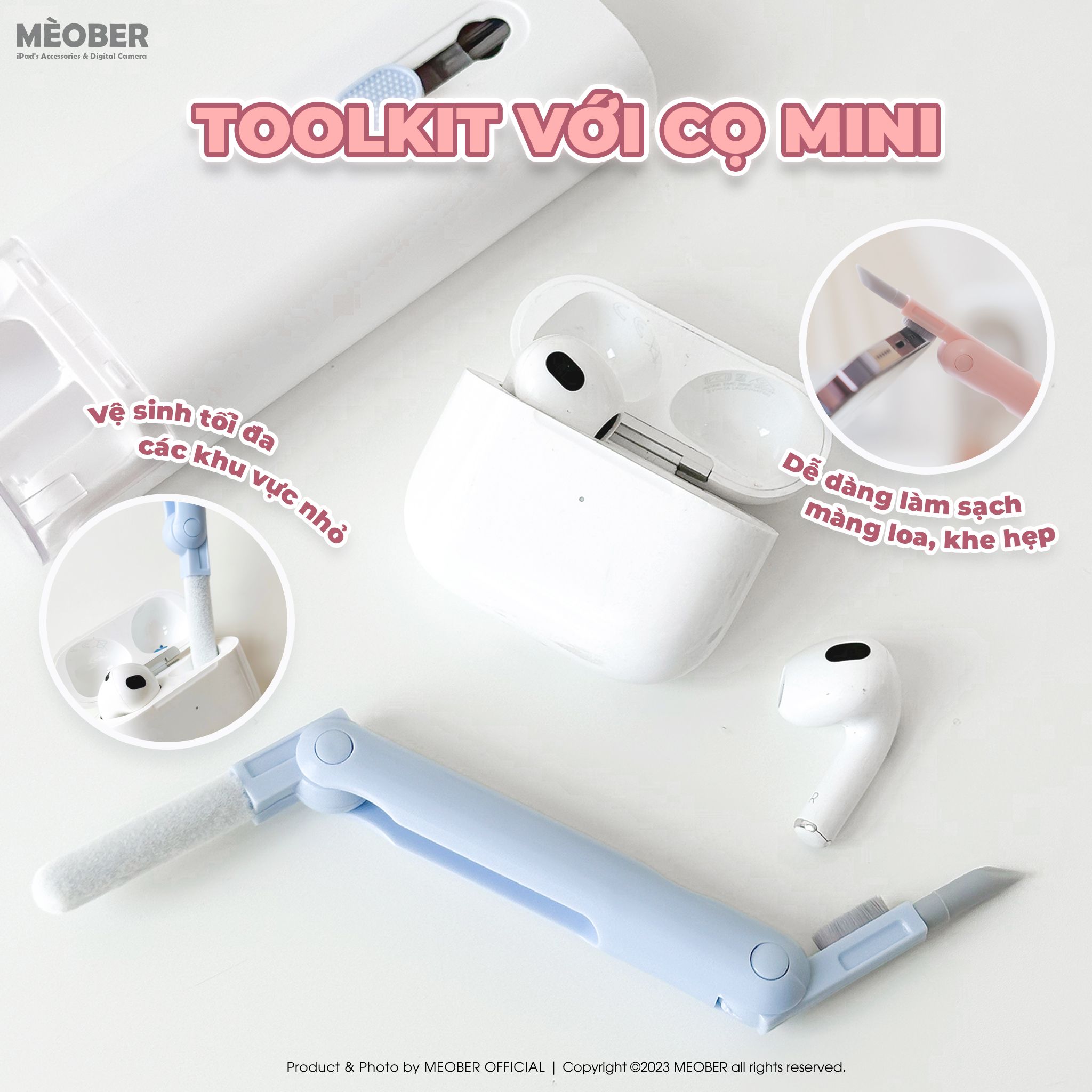 Bộ Dụng Cụ Vệ Sinh 7 in 1 Tablet - Smartphone - Bàn Phím - Tai Nghe Đa Năng Nhỏ Gọn by meober