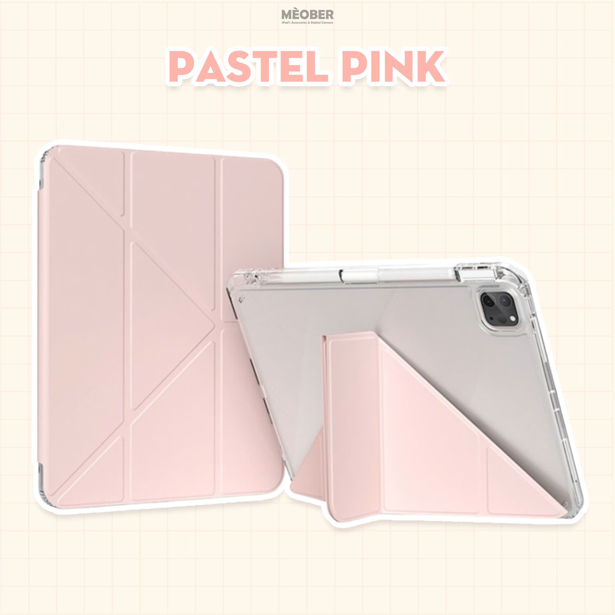 Bao da i Pad Origami khe bút cố định gấp xếp xoay 360 cho Pro 11, Mini 6/7, Air 4/5/6/7, Gen7/8/9/10/11, Pro M4 - lưng viền trong suốt by MèoBer
